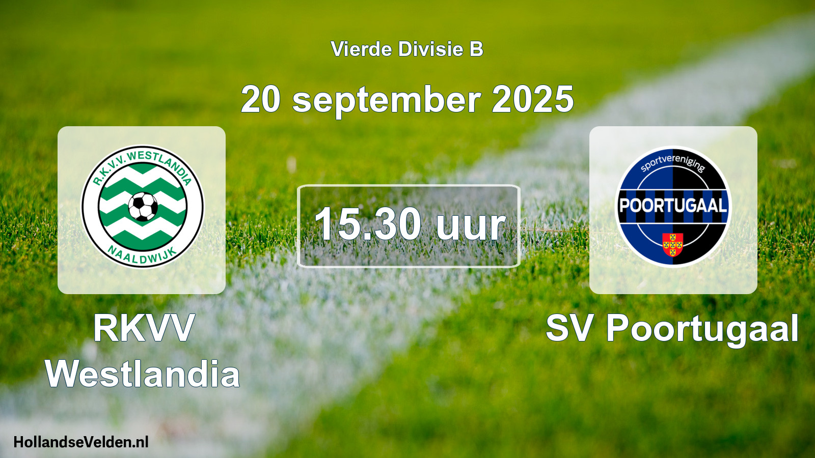 Geplande wedstrijd: RKVV Westlandia - SV Poortugaal (20 september 2025)