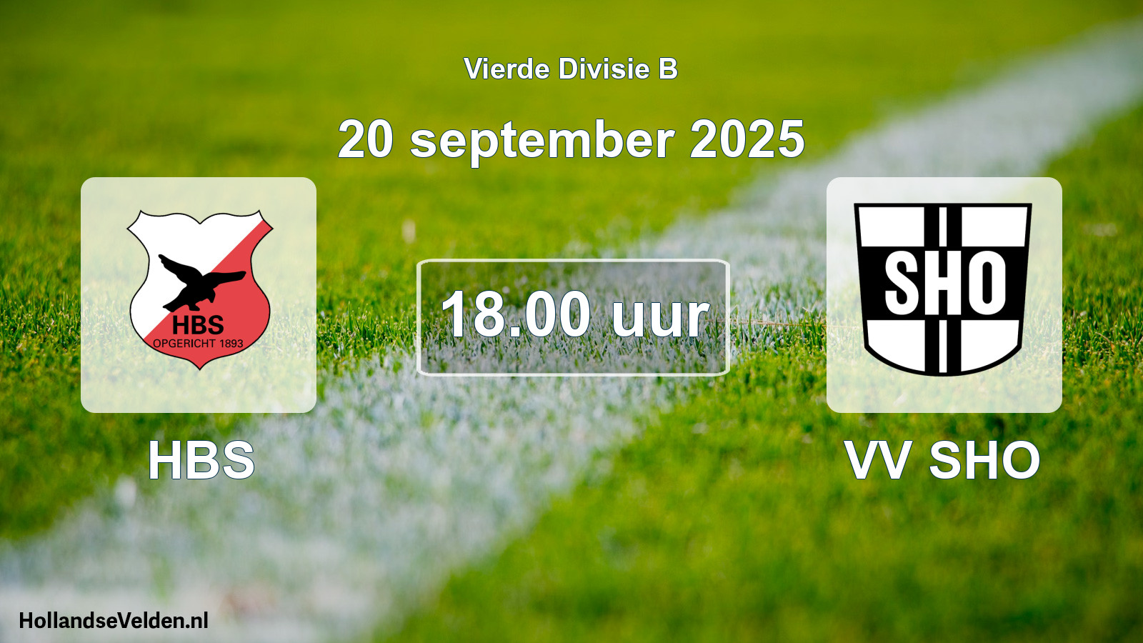 Geplande wedstrijd: HBS - VV SHO (20 september 2025)