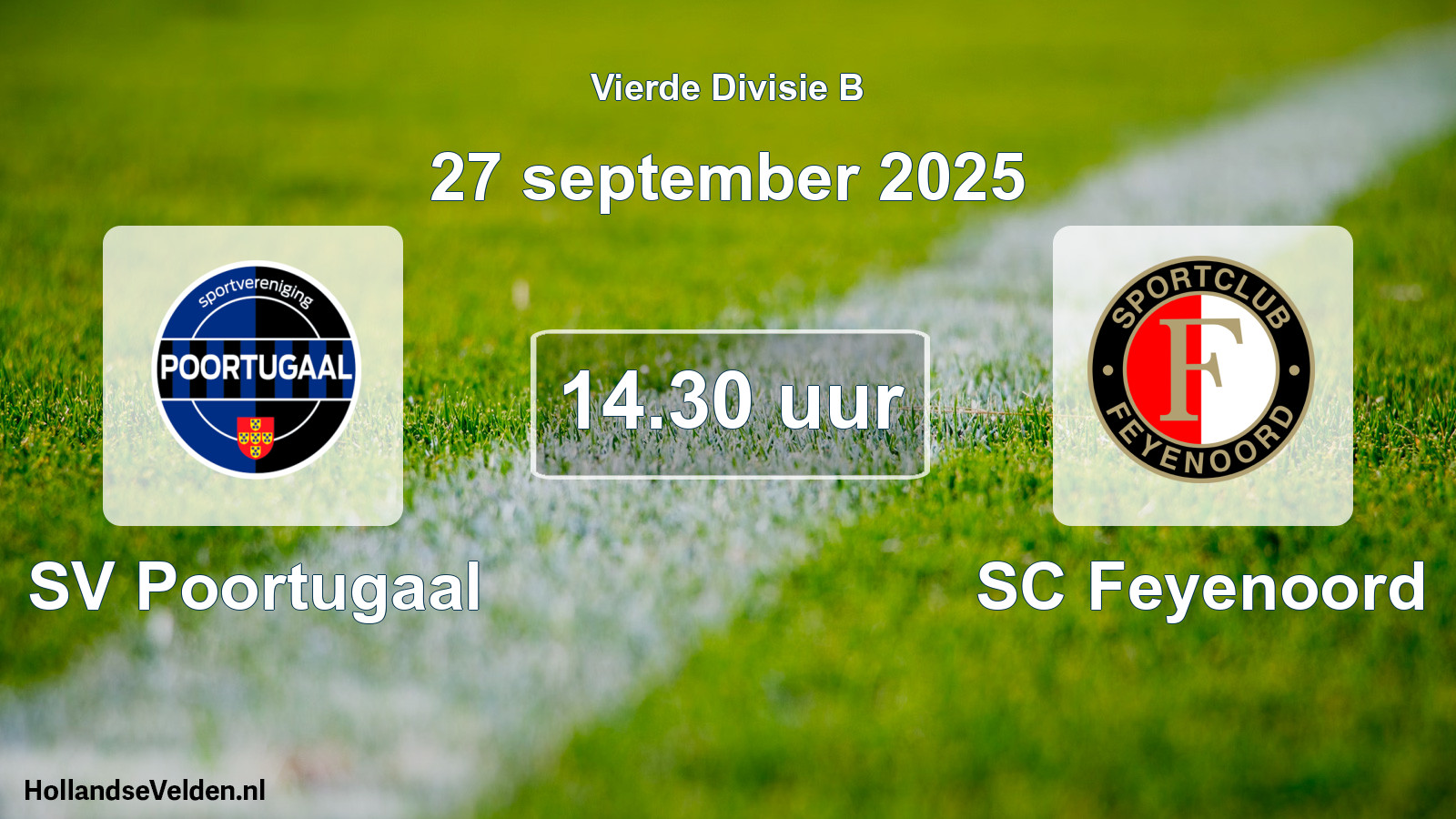 Geplande wedstrijd: SV Poortugaal - SC Feyenoord (27 september 2025)