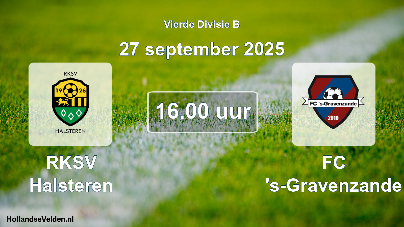 Geplande wedstrijd: RKSV Halsteren - FC 's-Gravenzande (27 september 2025)