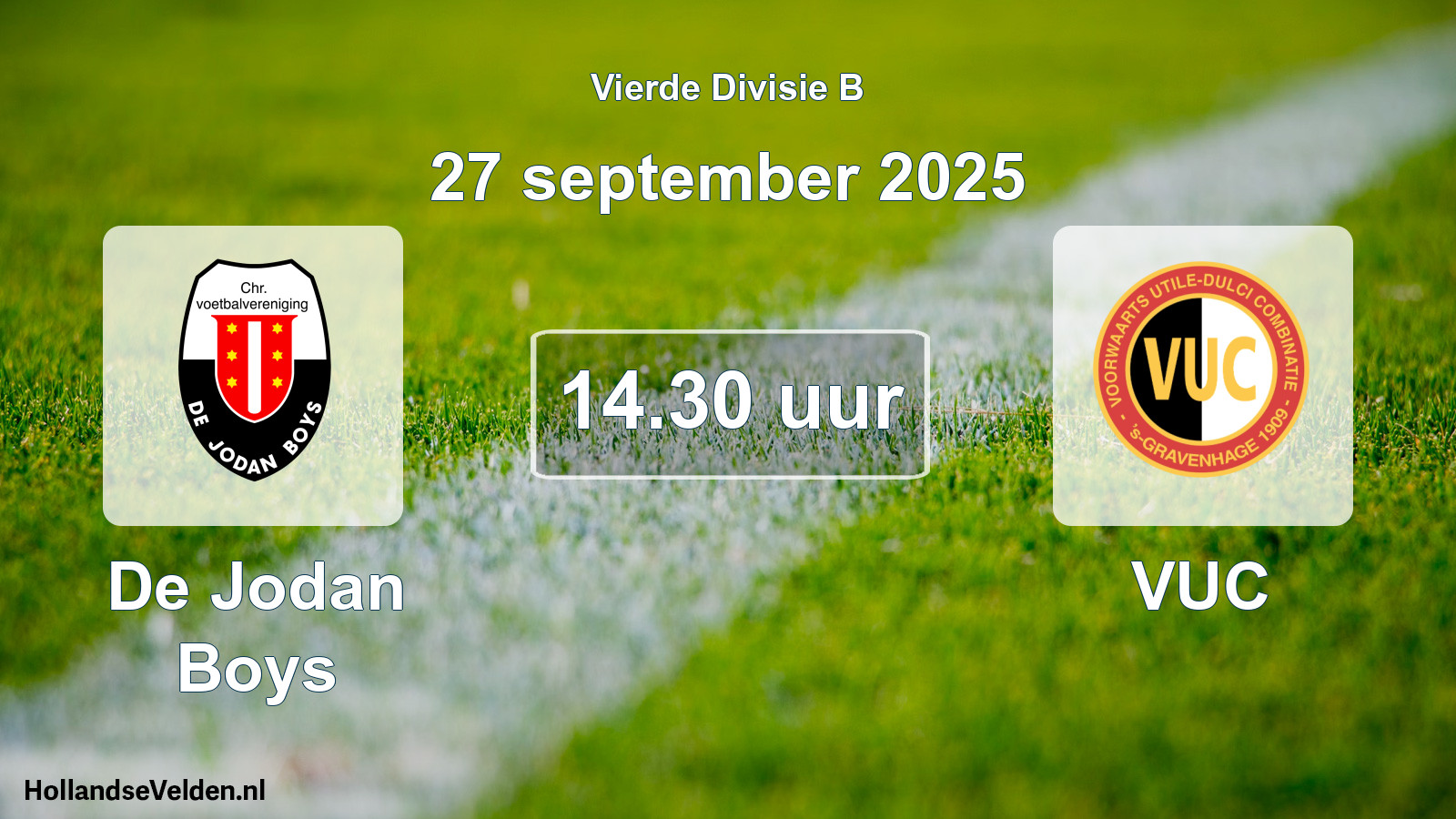 Geplande wedstrijd: De Jodan Boys - VUC (27 september 2025)
