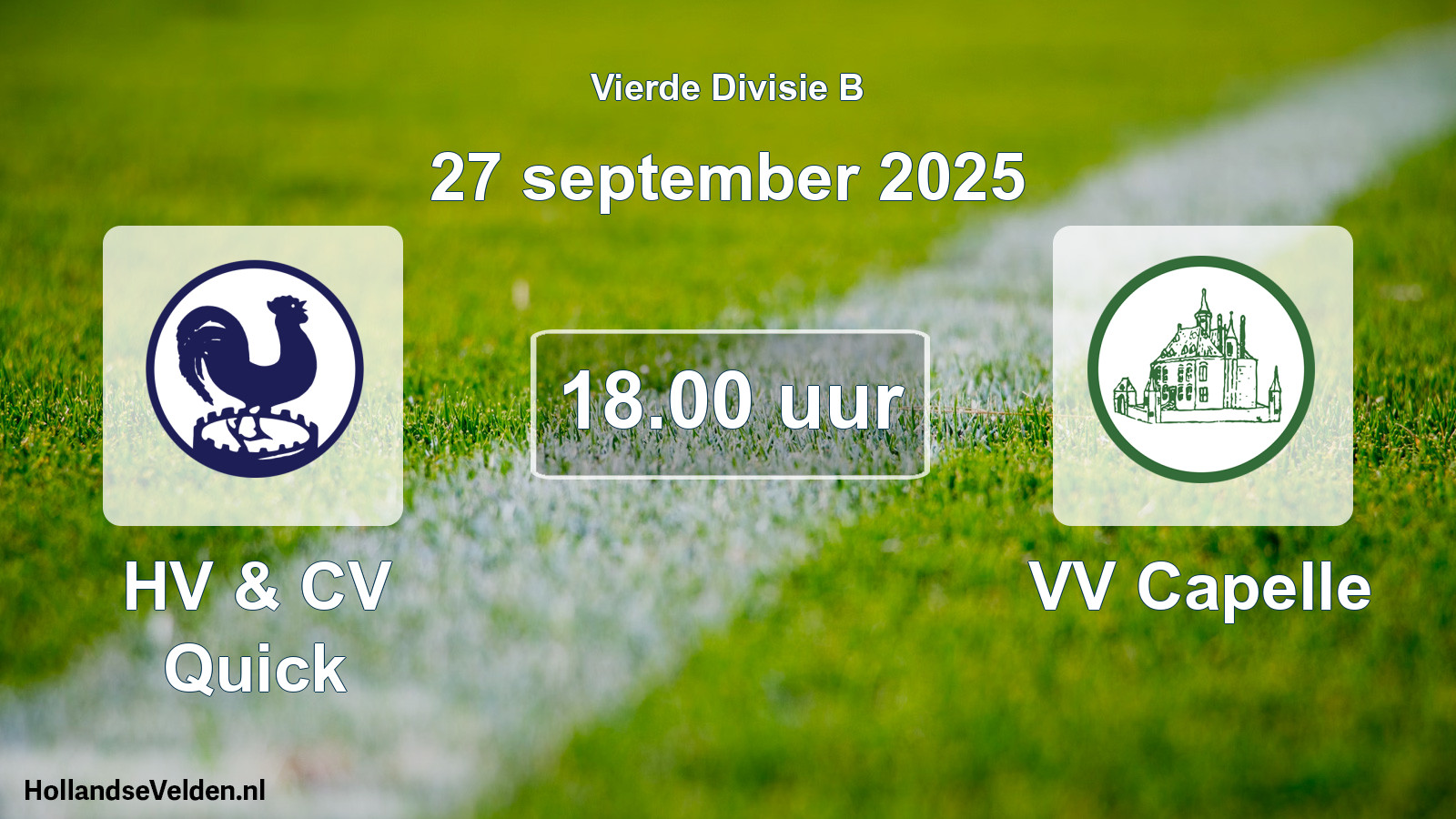 Geplande wedstrijd: HV & CV Quick - VV Capelle (27 september 2025)