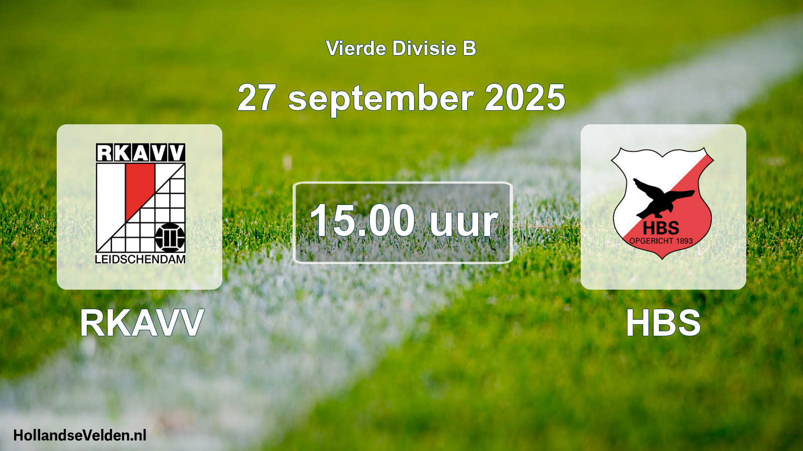 Geplande wedstrijd: RKAVV - HBS (27 september 2025)