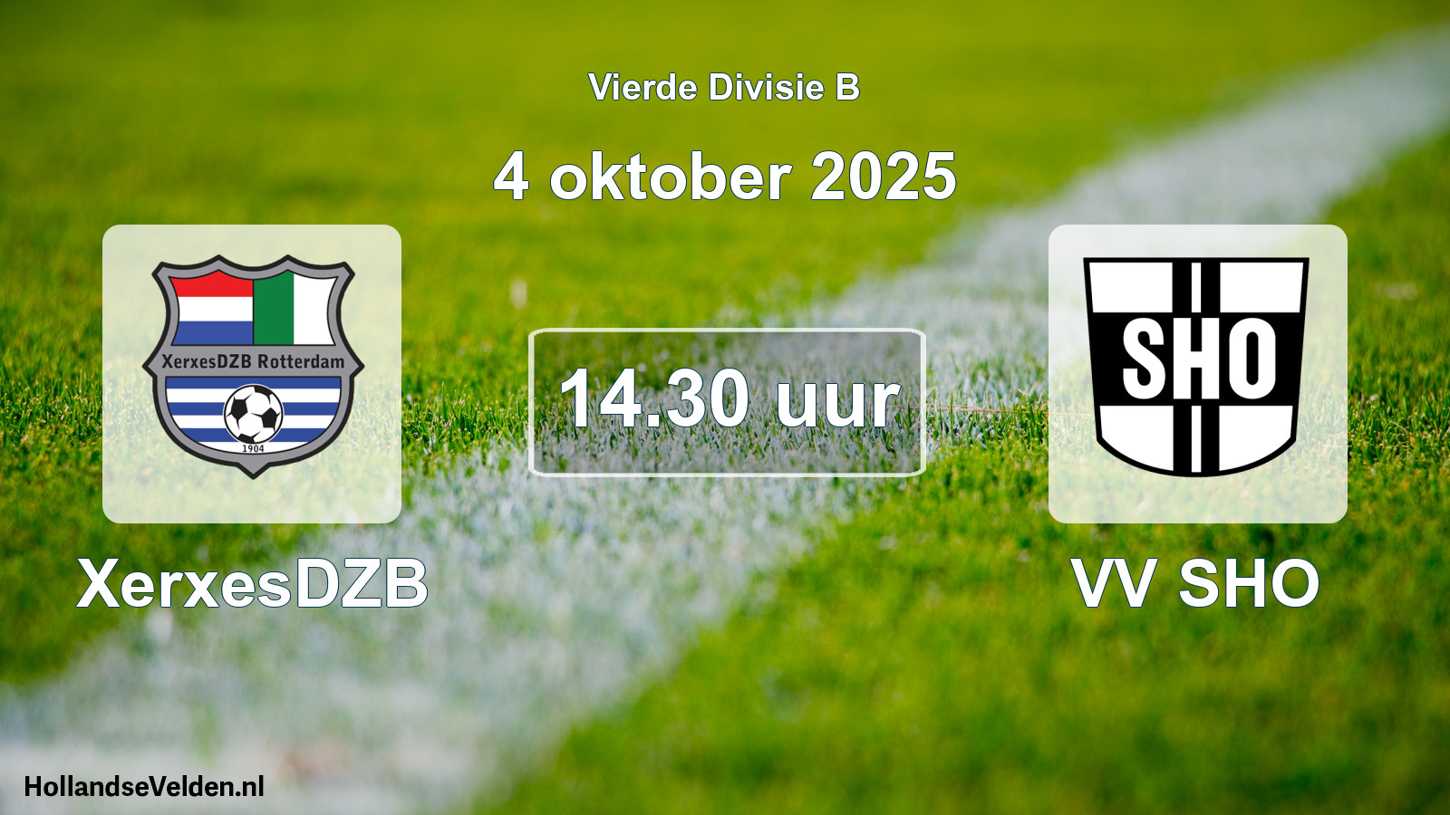Geplande wedstrijd: XerxesDZB - VV SHO (4 oktober 2025)