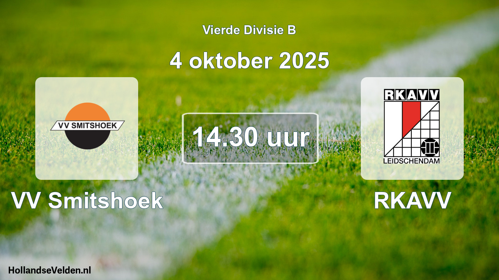Geplande wedstrijd: VV Smitshoek - RKAVV (4 oktober 2025)