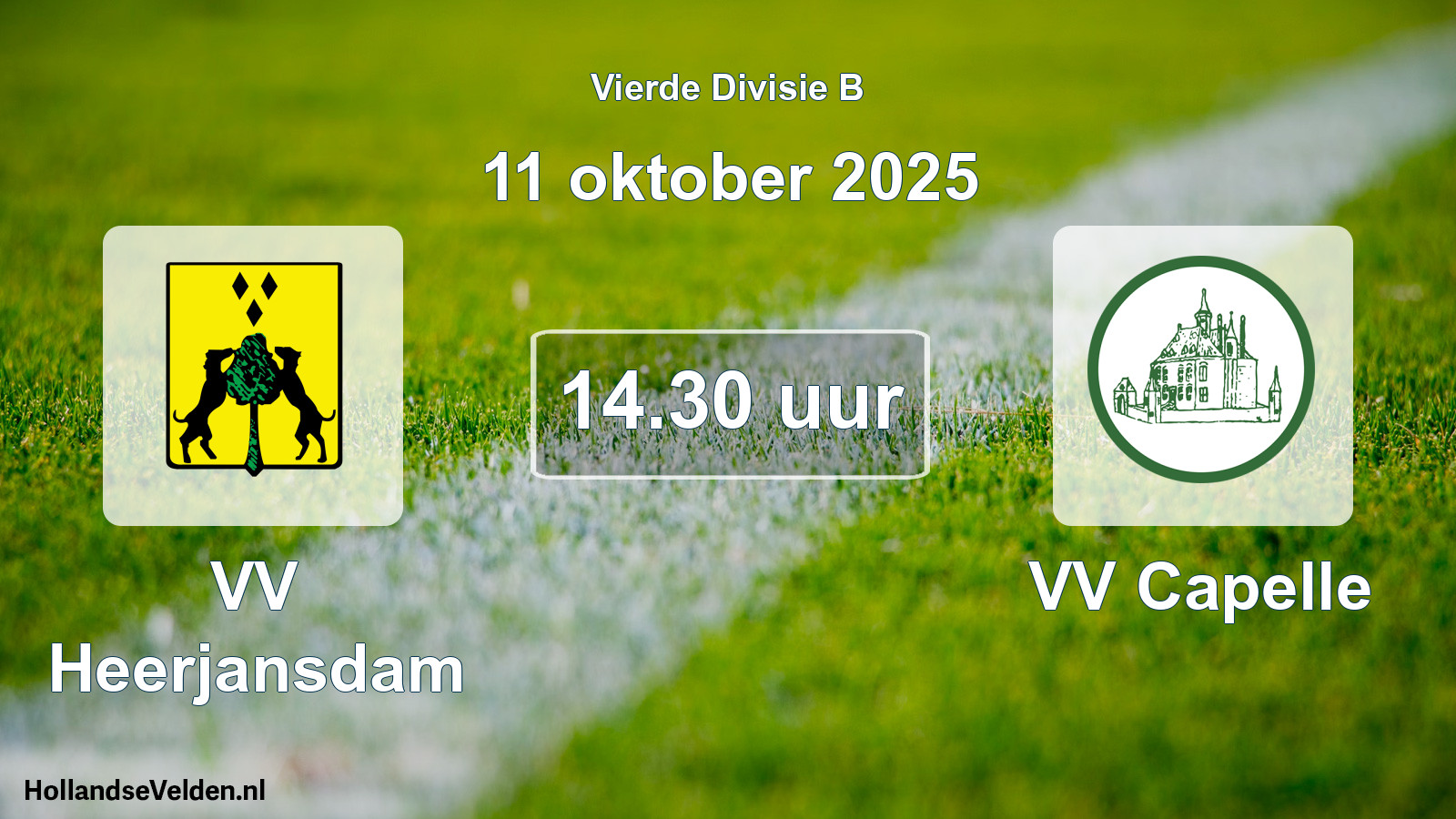 Geplande wedstrijd: VV Heerjansdam - VV Capelle (11 oktober 2025)