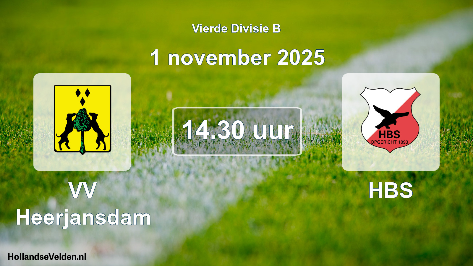 Geplande wedstrijd: VV Heerjansdam - HBS (1 november 2025)