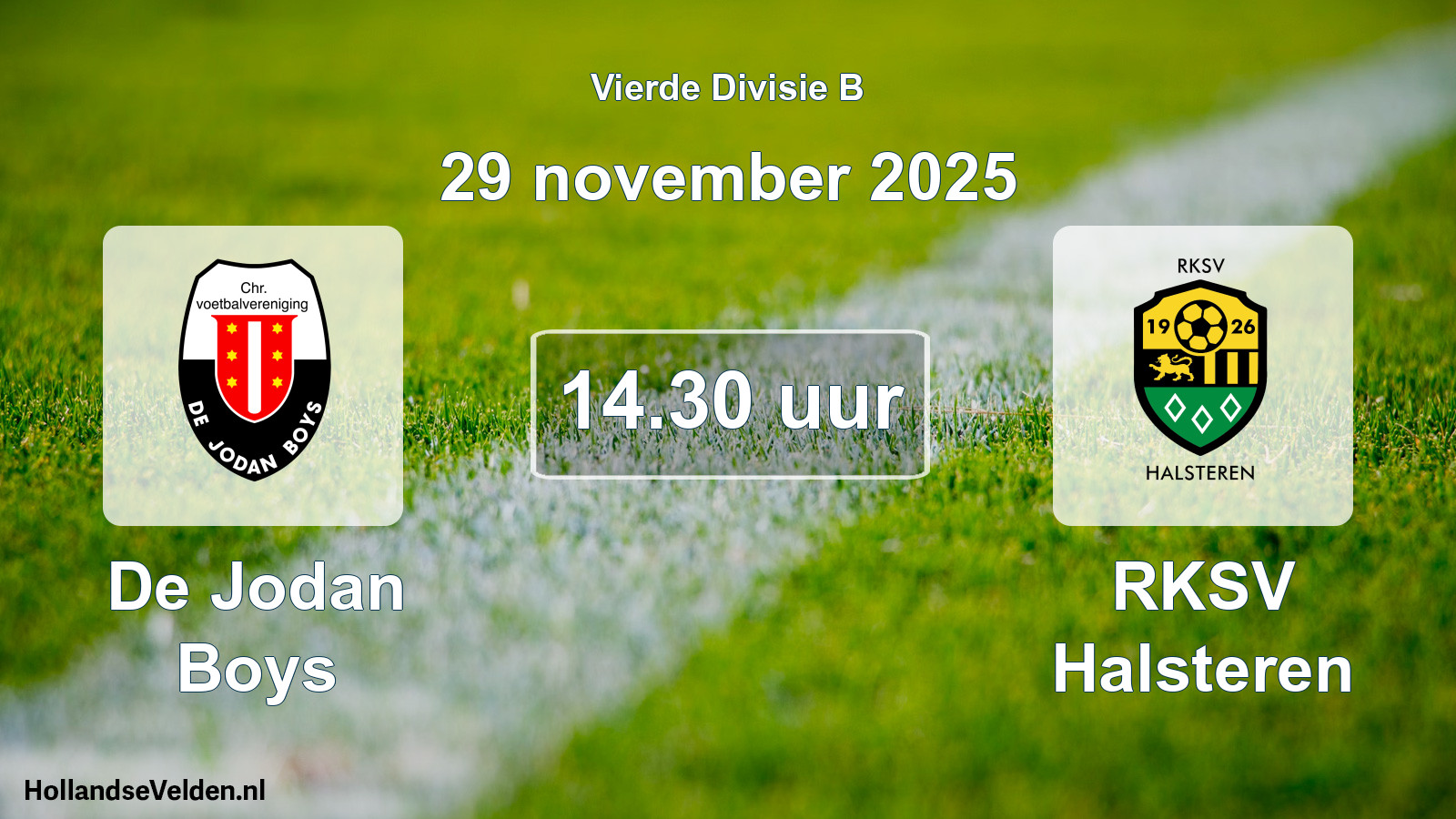 Geplande wedstrijd: De Jodan Boys - RKSV Halsteren (29 november 2025)