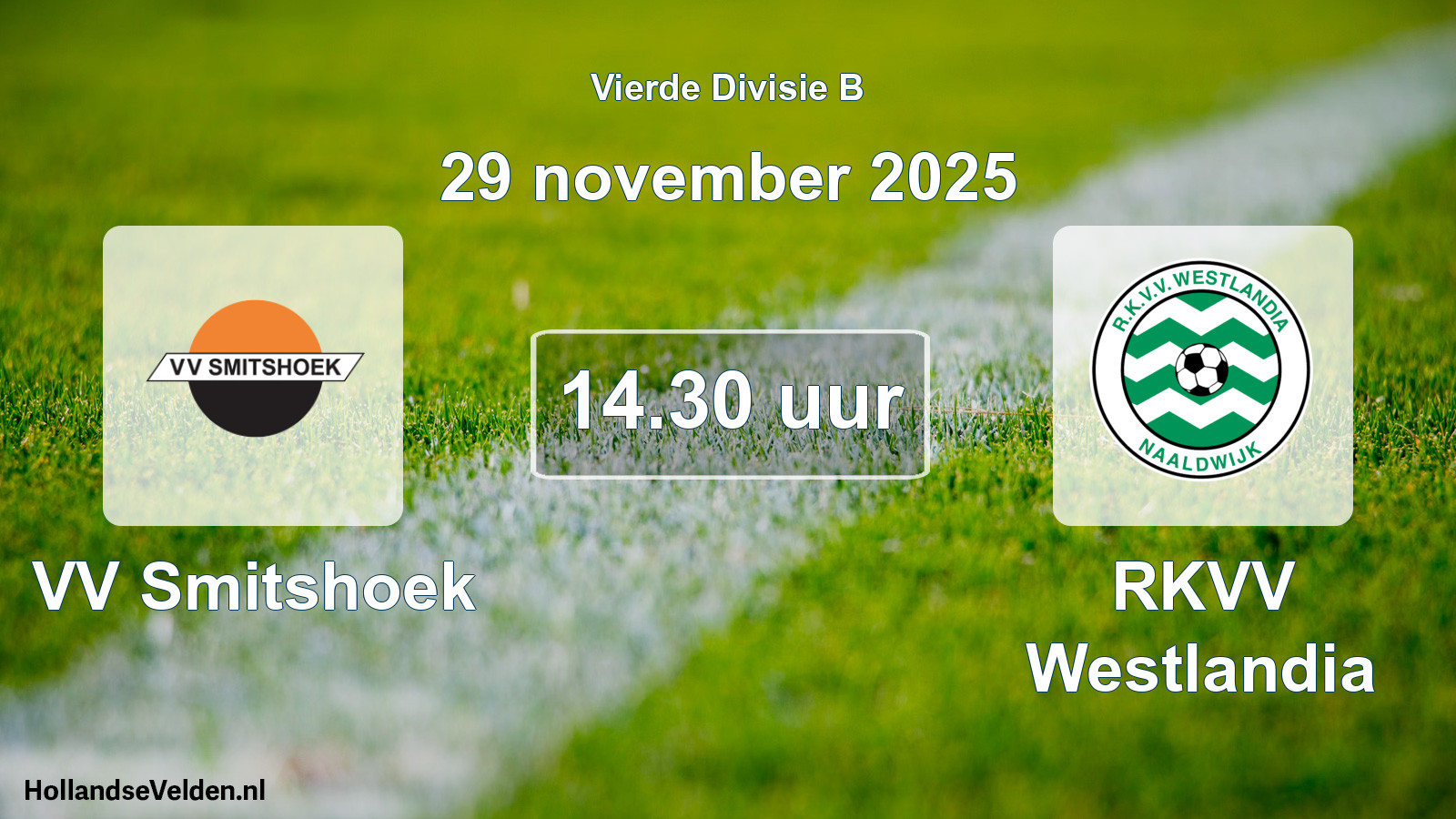Geplande wedstrijd: VV Smitshoek - RKVV Westlandia (29 november 2025)