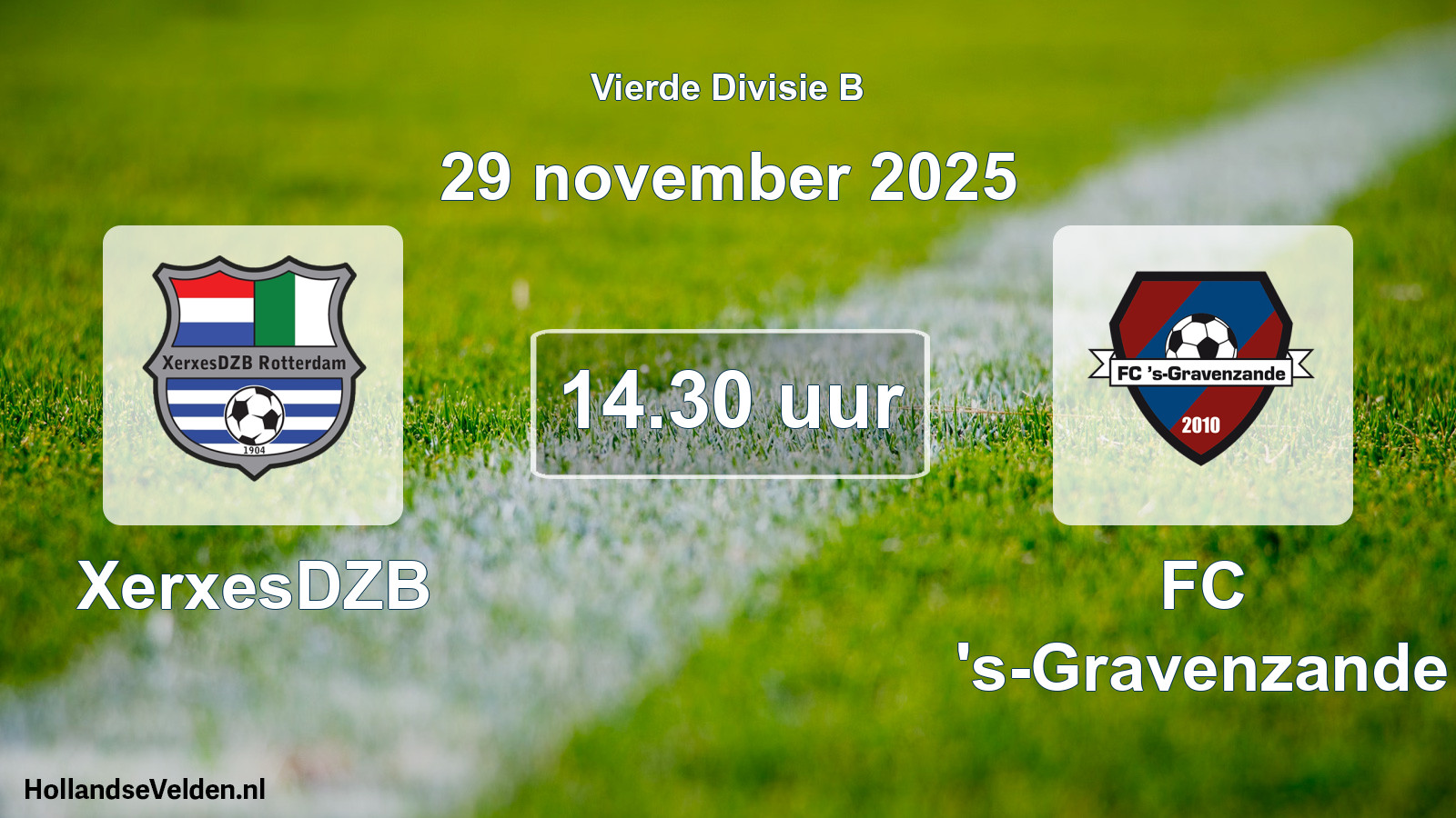 Geplande wedstrijd: XerxesDZB - FC 's-Gravenzande (29 november 2025)