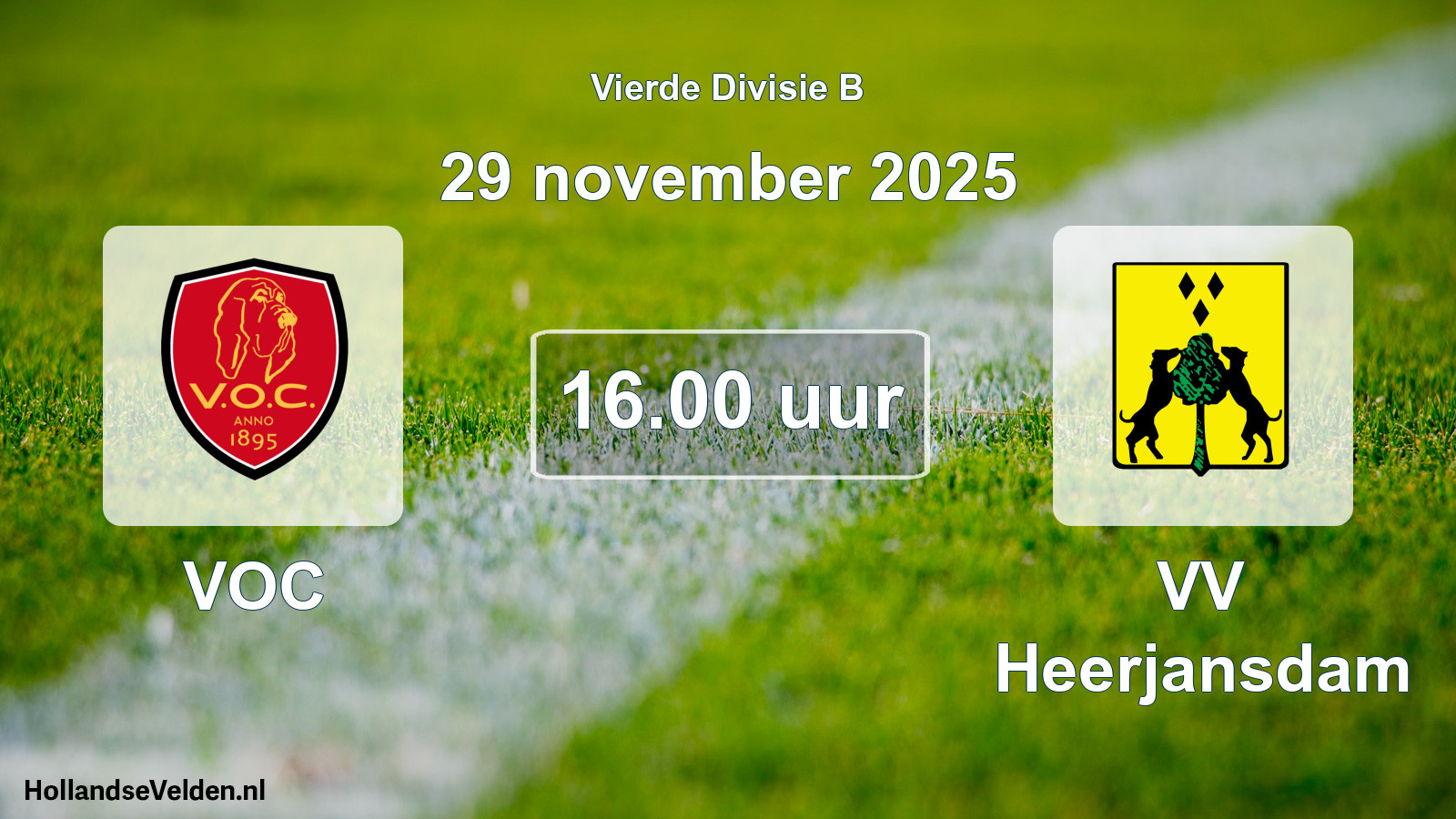 Geplande wedstrijd: VOC - VV Heerjansdam (29 november 2025)