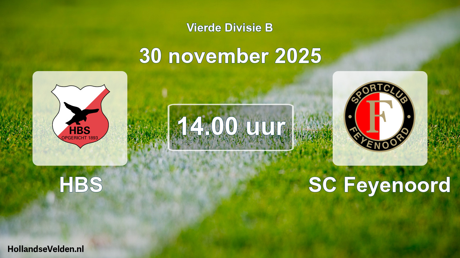 Geplande wedstrijd: HBS - SC Feyenoord (30 november 2025)