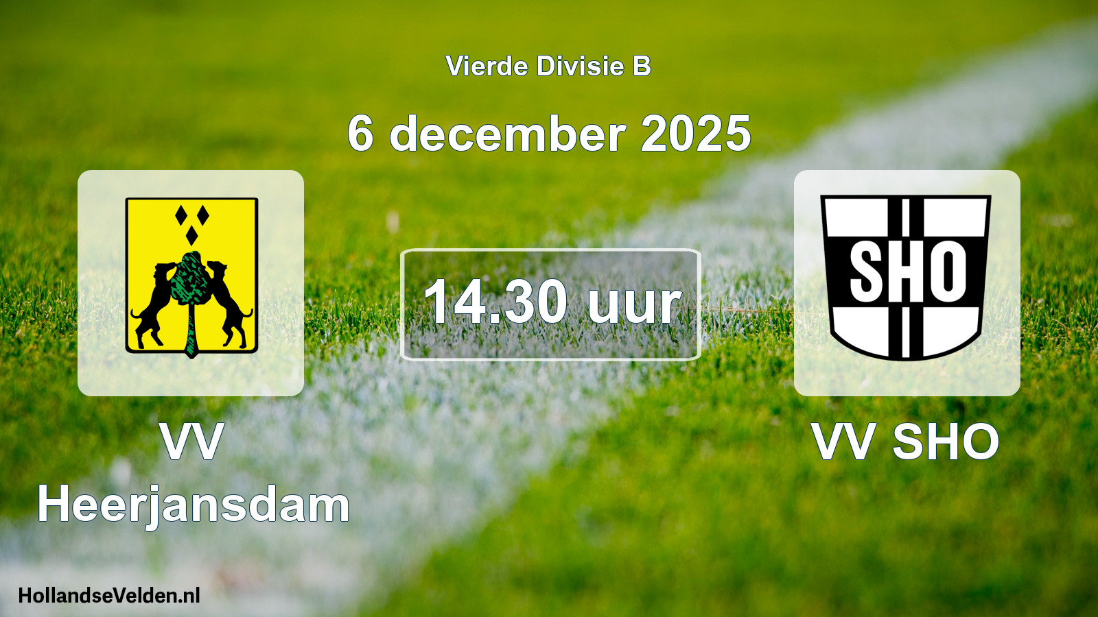 Geplande wedstrijd: VV Heerjansdam - VV SHO (6 december 2025)