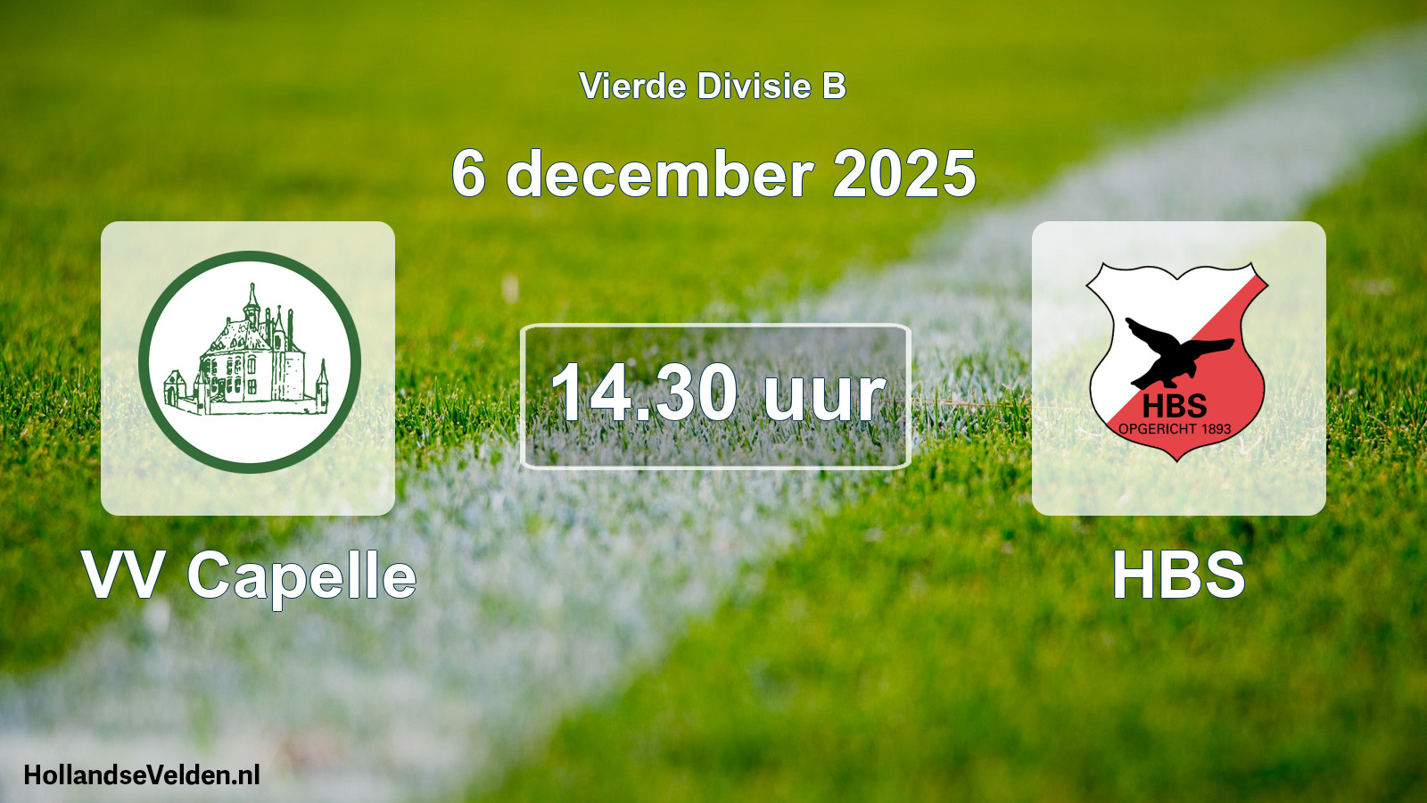Geplande wedstrijd: VV Capelle - HBS (6 december 2025)