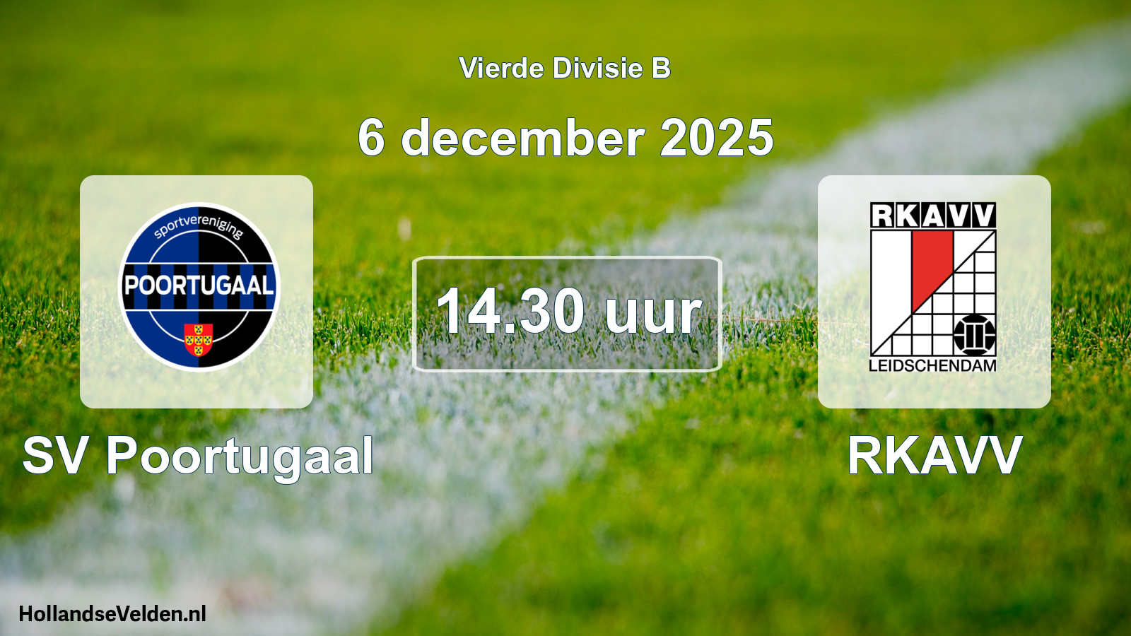 Geplande wedstrijd: SV Poortugaal - RKAVV (6 december 2025)
