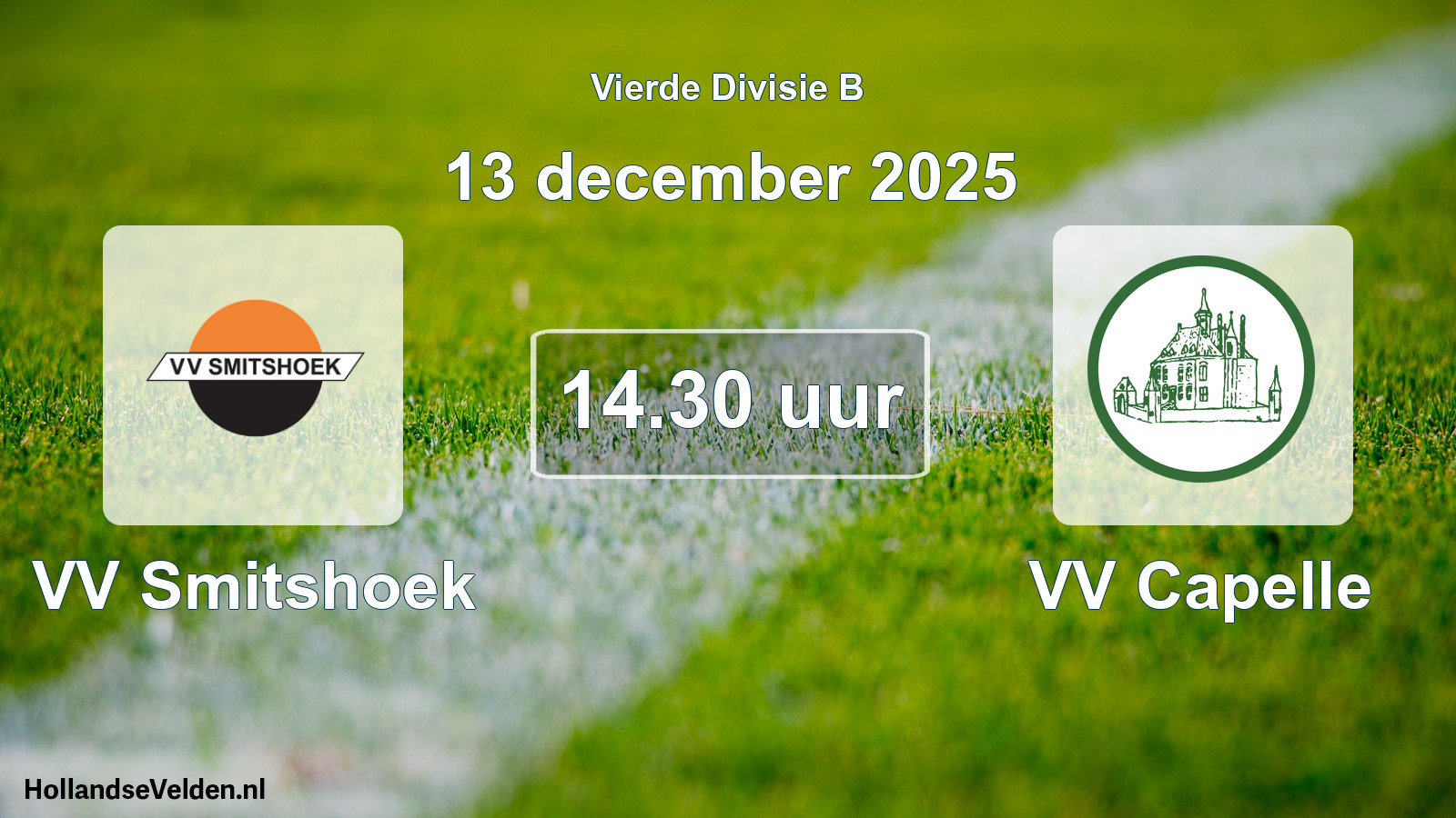 Geplande wedstrijd: VV Smitshoek - VV Capelle (13 december 2025)