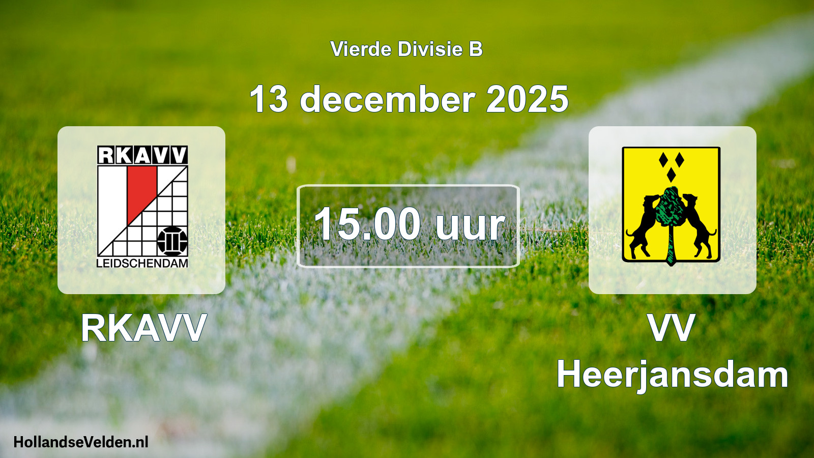 Geplande wedstrijd: RKAVV - VV Heerjansdam (13 december 2025)