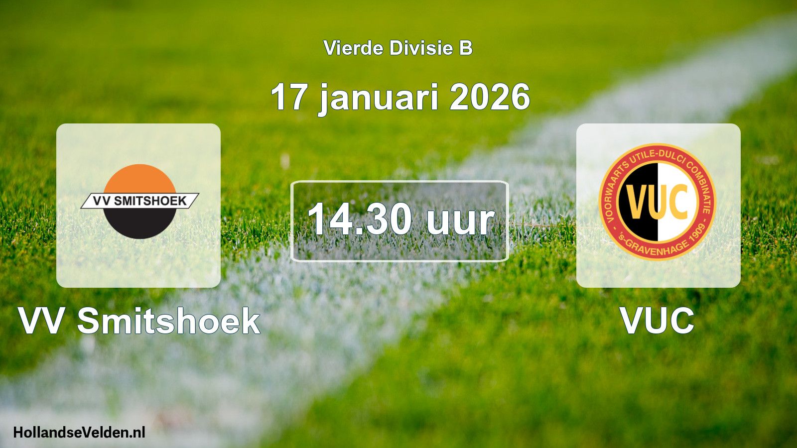 Geplande wedstrijd: VV Smitshoek - VUC (17 januari 2026)