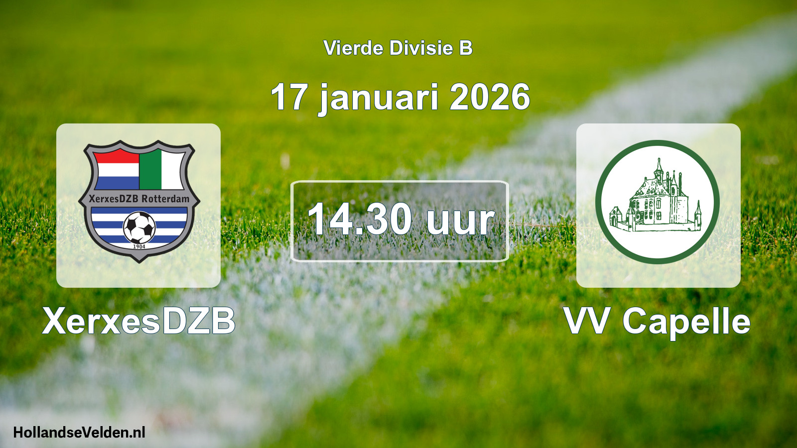 Geplande wedstrijd: XerxesDZB - VV Capelle (17 januari 2026)