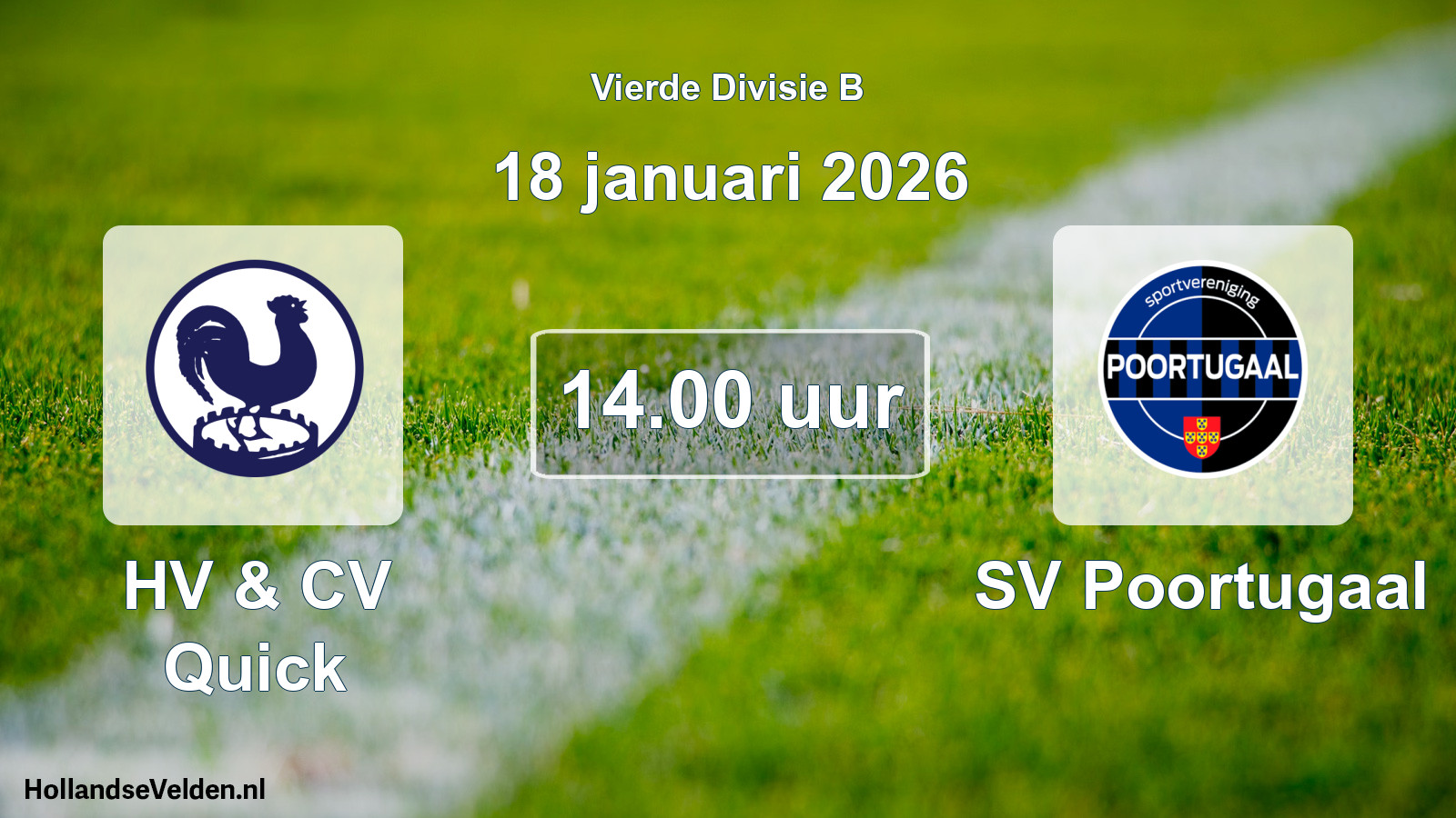 Geplande wedstrijd: HV & CV Quick - SV Poortugaal (18 januari 2026)