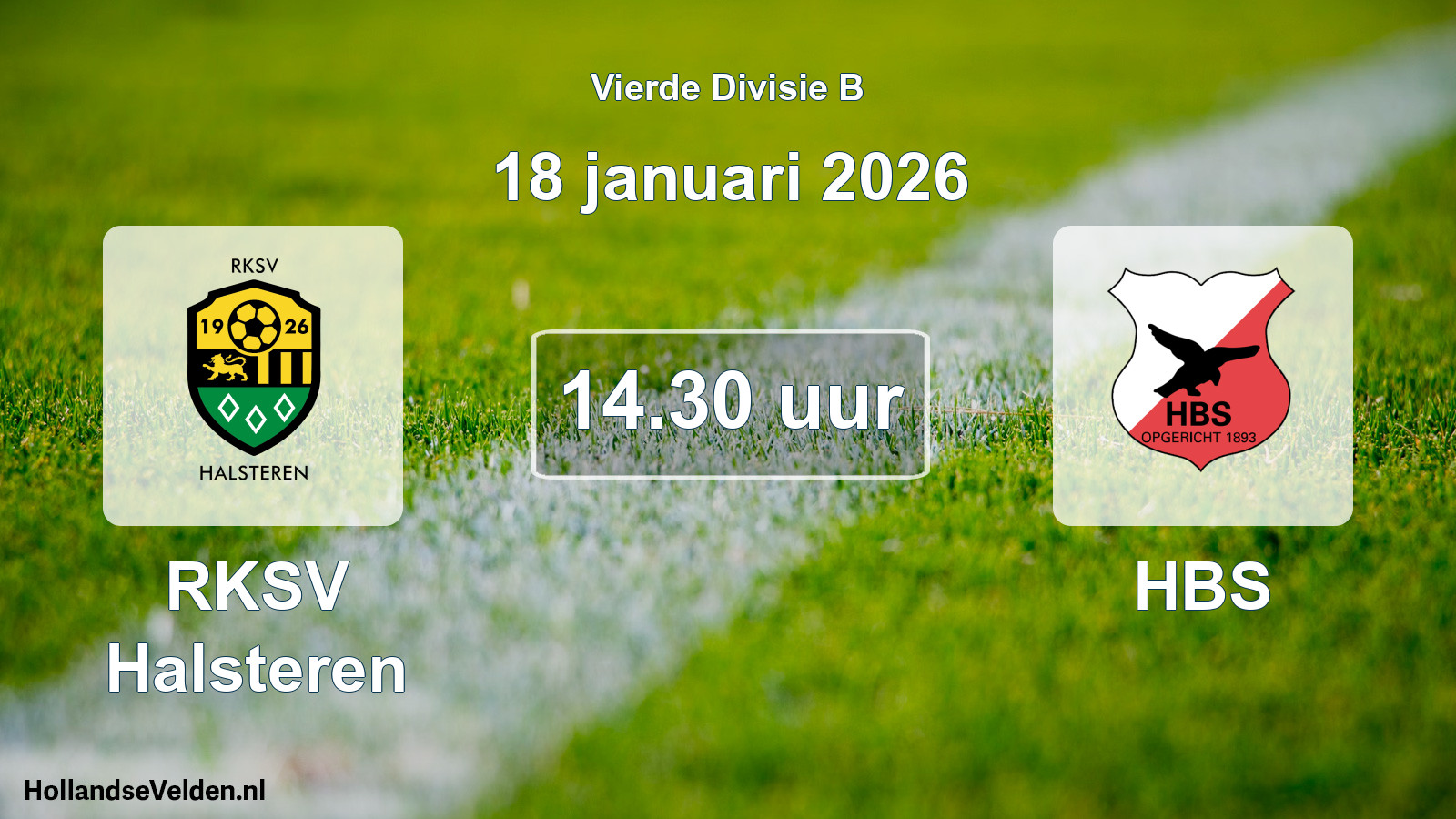 Geplande wedstrijd: RKSV Halsteren - HBS (18 januari 2026)