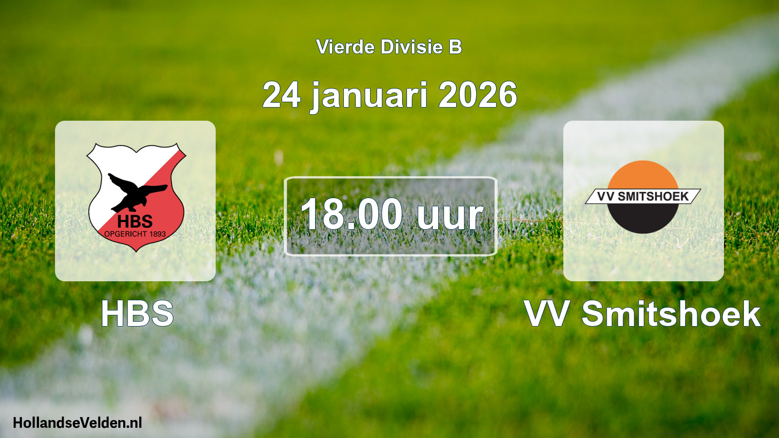 Geplande wedstrijd: HBS - VV Smitshoek (24 januari 2026)