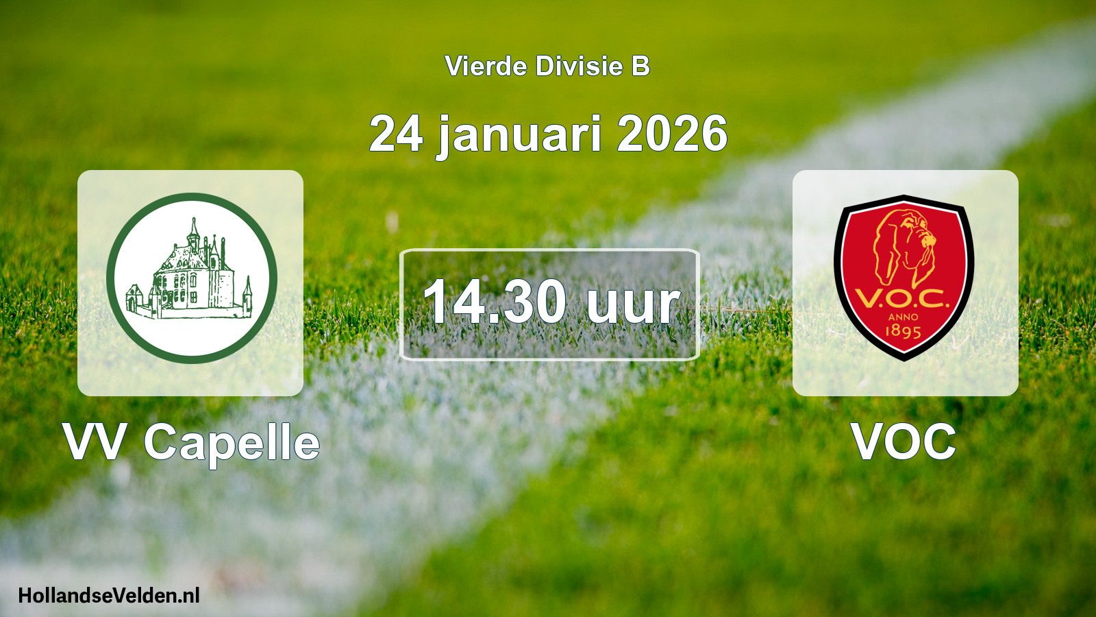 Geplande wedstrijd: VV Capelle - VOC (24 januari 2026)