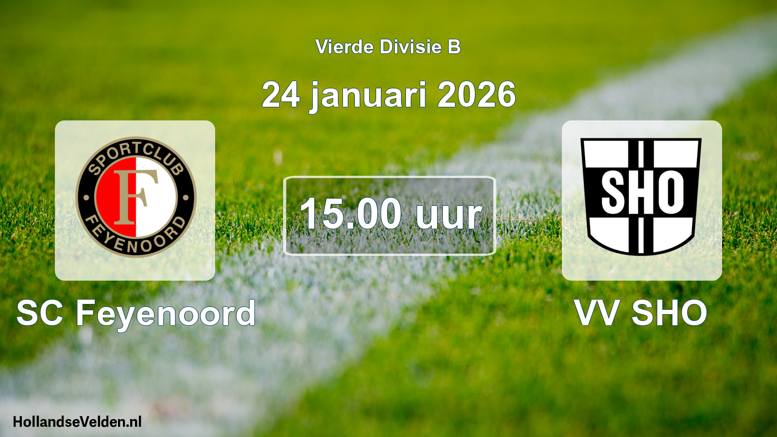 Geplande wedstrijd: SC Feyenoord - VV SHO (24 januari 2026)