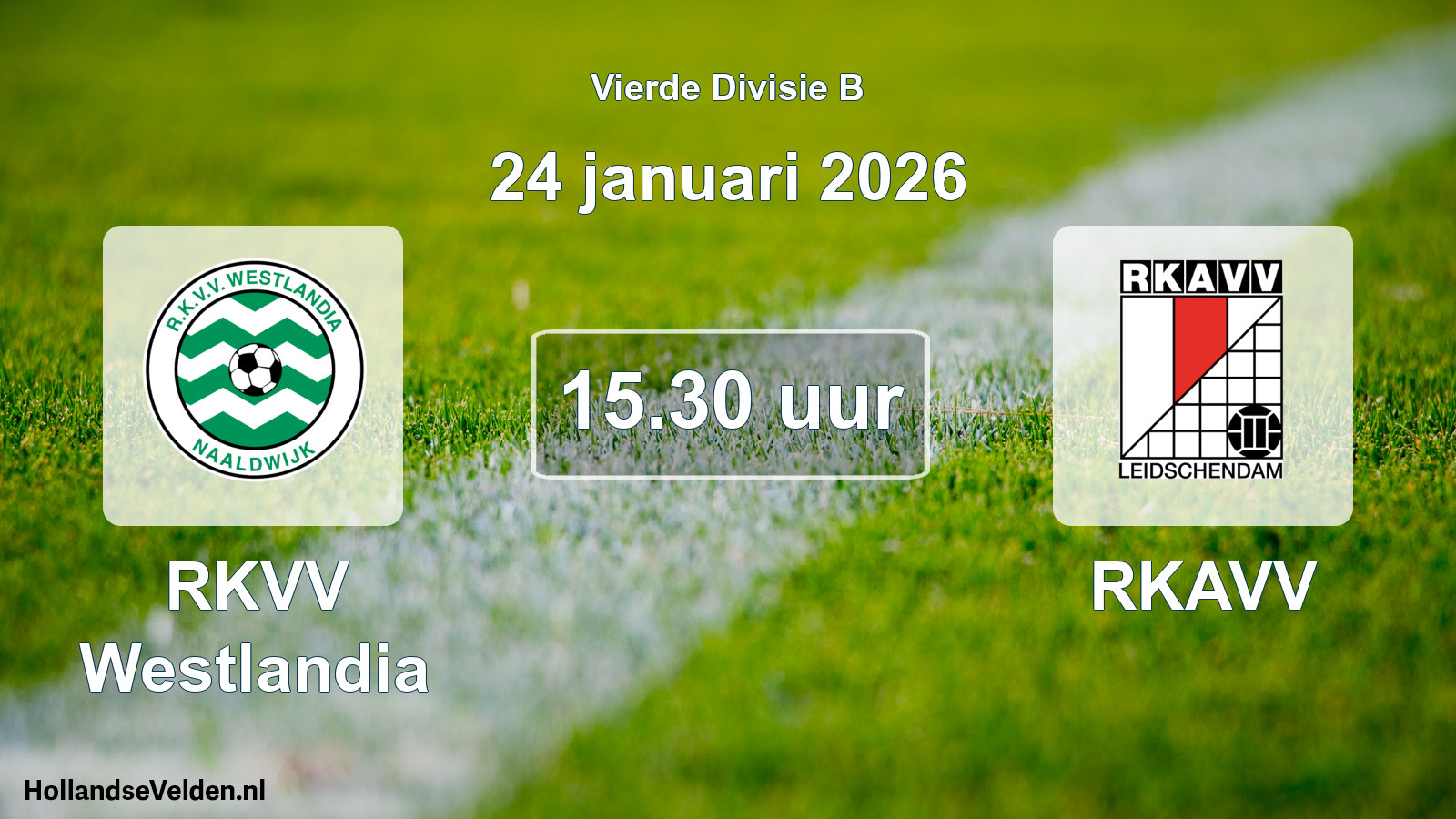 Geplande wedstrijd: RKVV Westlandia - RKAVV (24 januari 2026)