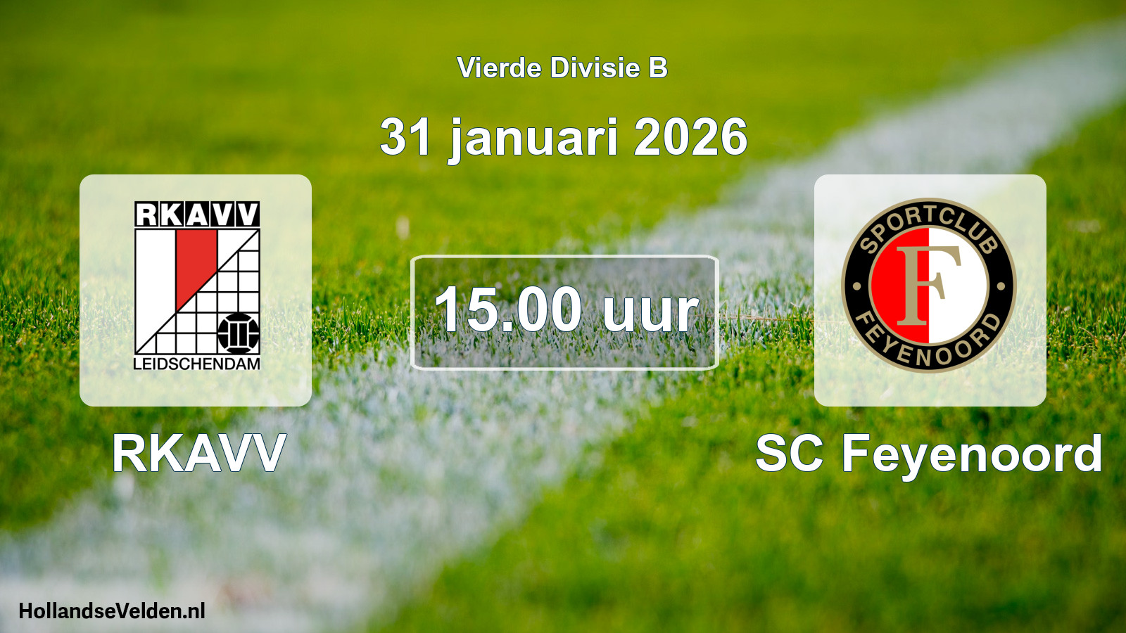 Geplande wedstrijd: RKAVV - SC Feyenoord (31 januari 2026)