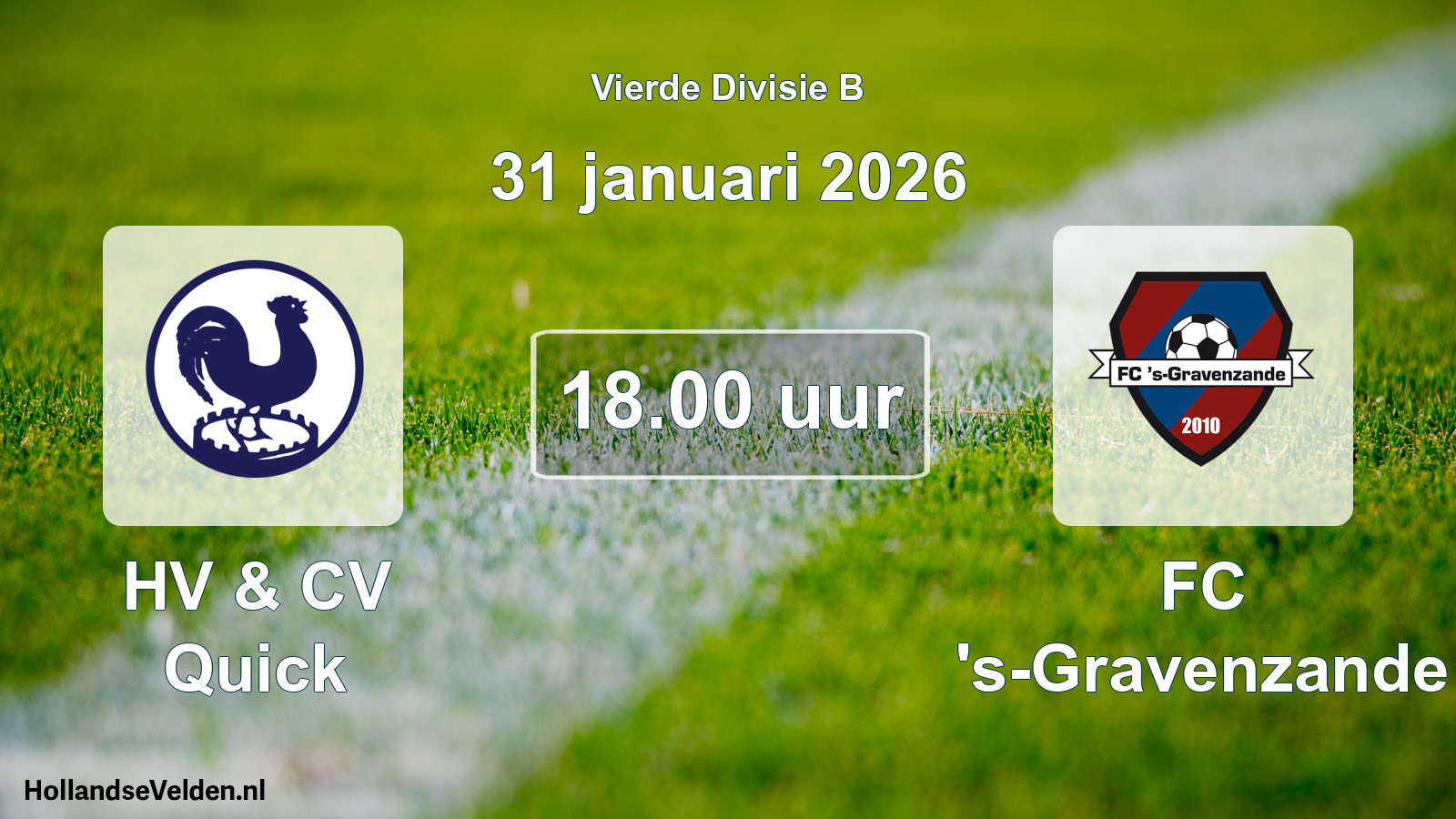 Geplande wedstrijd: HV & CV Quick - FC 's-Gravenzande (31 januari 2026)