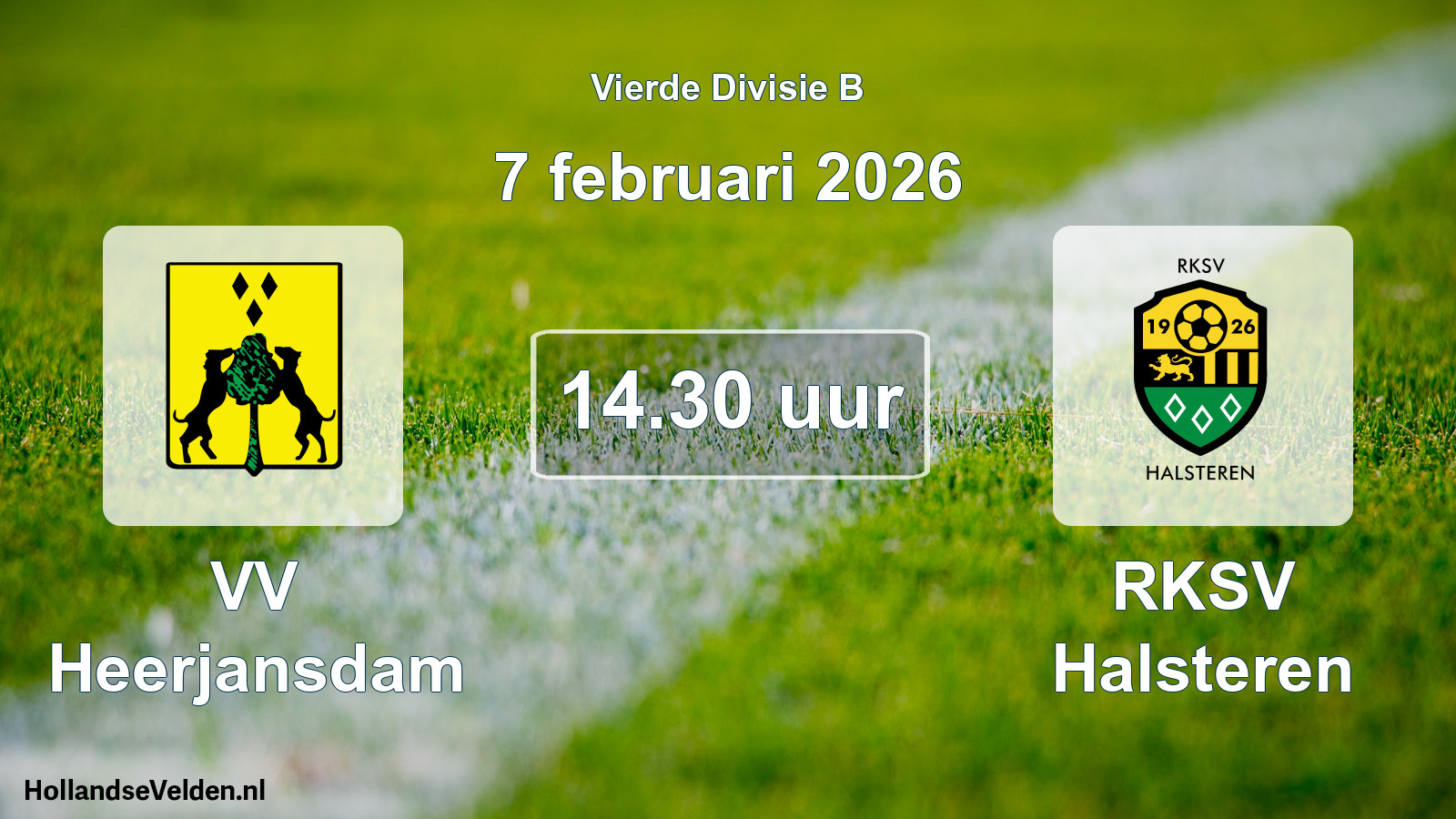 Geplande wedstrijd: VV Heerjansdam - RKSV Halsteren (7 februari 2026)