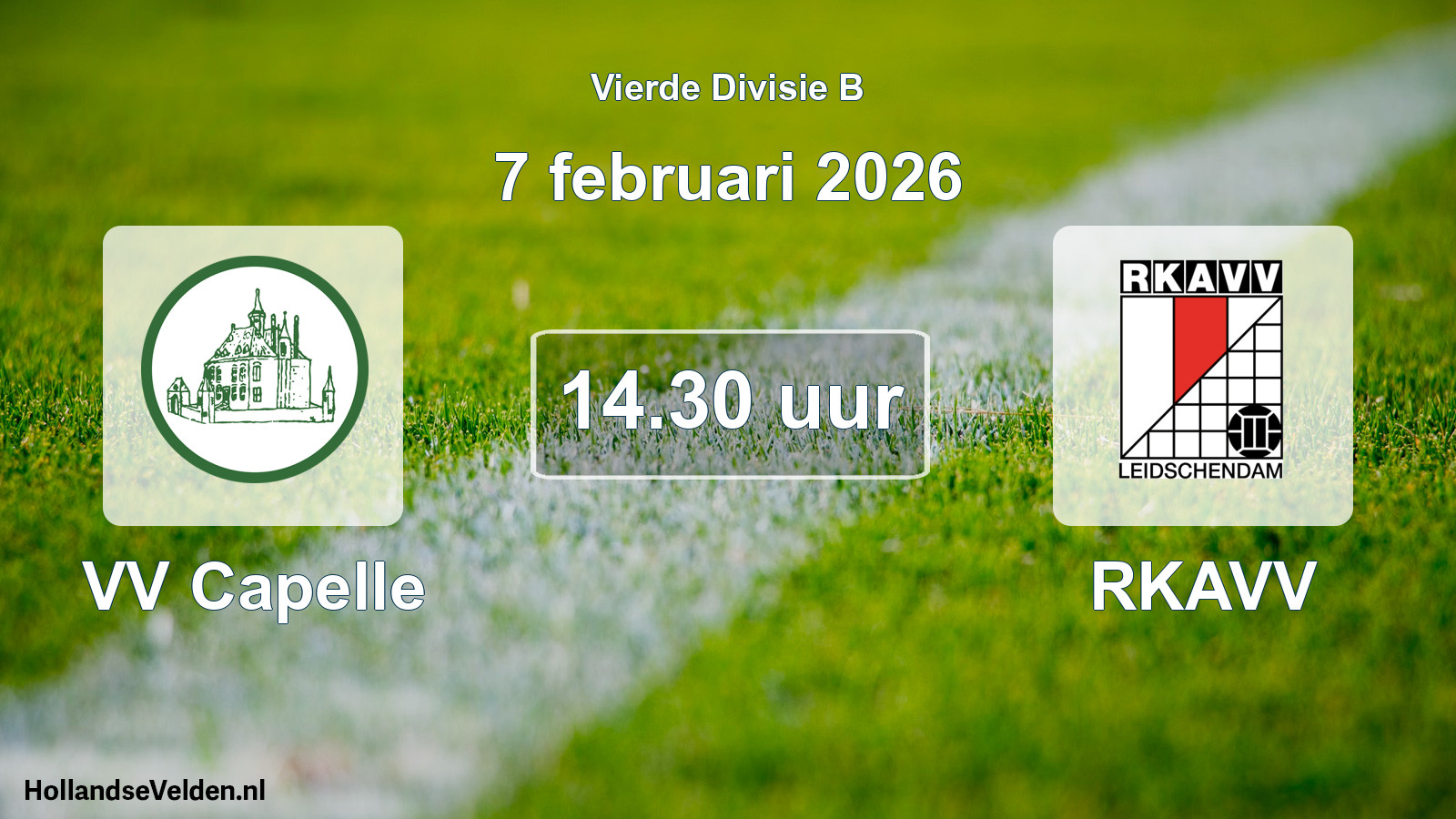 Geplande wedstrijd: VV Capelle - RKAVV (7 februari 2026)