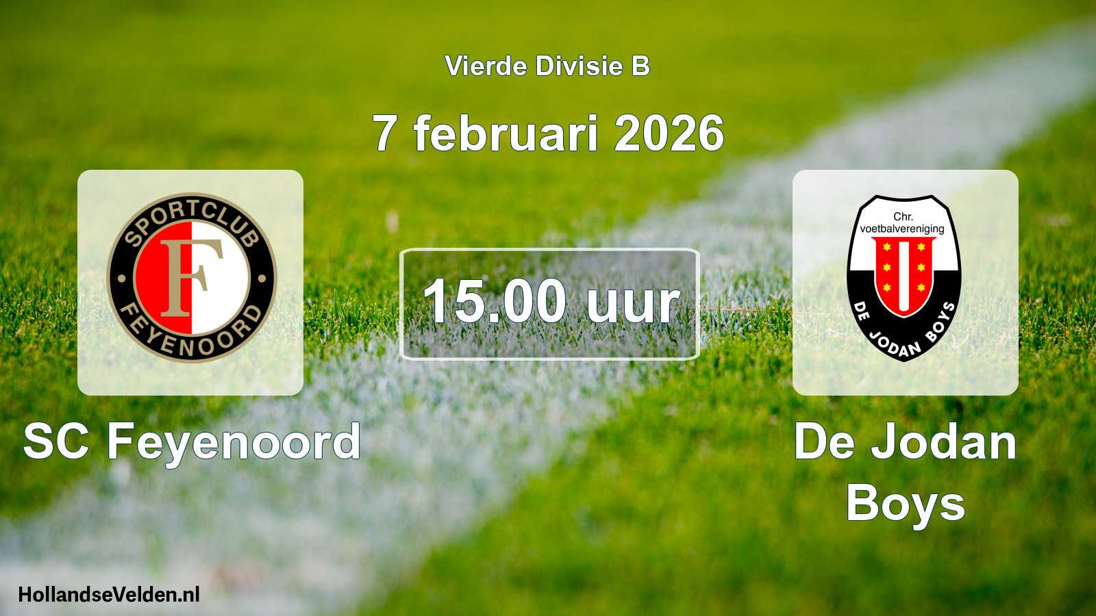 Geplande wedstrijd: SC Feyenoord - De Jodan Boys (7 februari 2026)