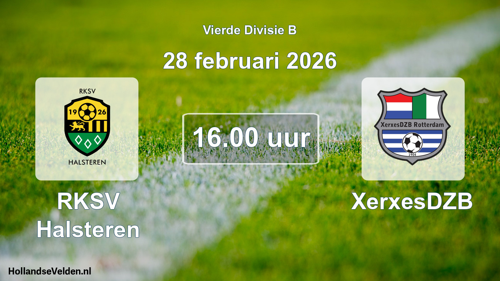 Geplande wedstrijd: RKSV Halsteren - XerxesDZB (28 februari 2026)