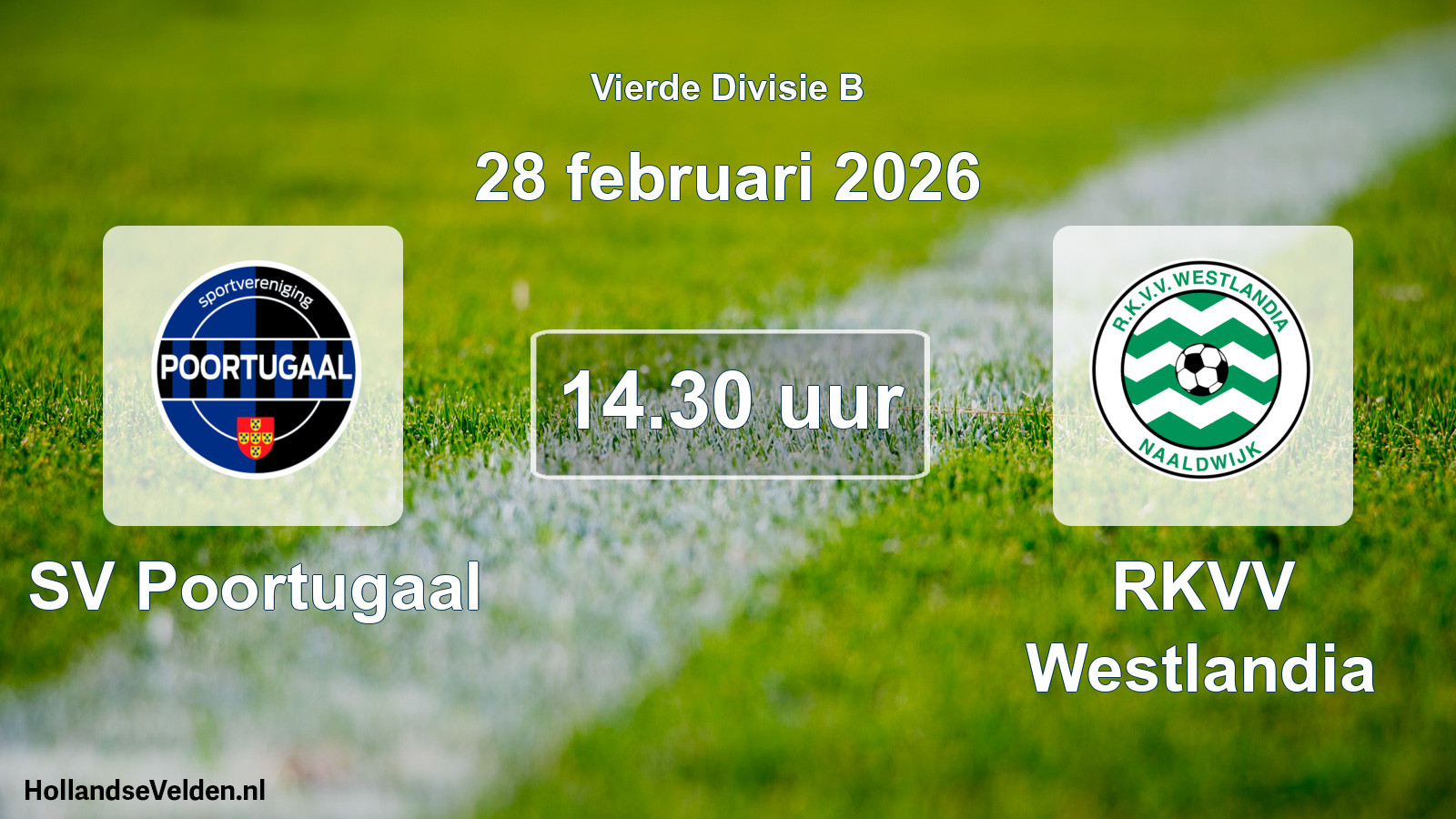 Geplande wedstrijd: SV Poortugaal - RKVV Westlandia (28 februari 2026)