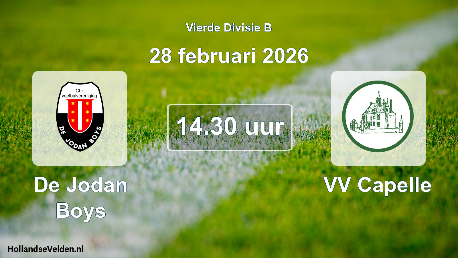 Geplande wedstrijd: De Jodan Boys - VV Capelle (28 februari 2026)