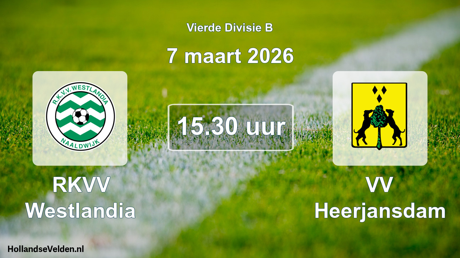 Geplande wedstrijd: RKVV Westlandia - VV Heerjansdam (7 maart 2026)