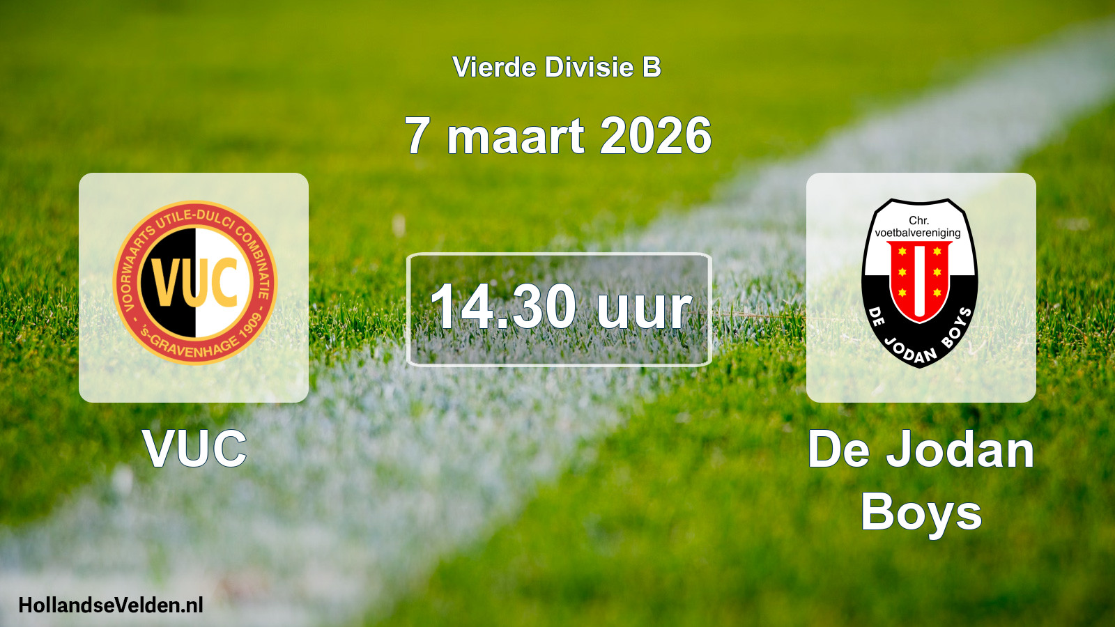 Geplande wedstrijd: VUC - De Jodan Boys (7 maart 2026)