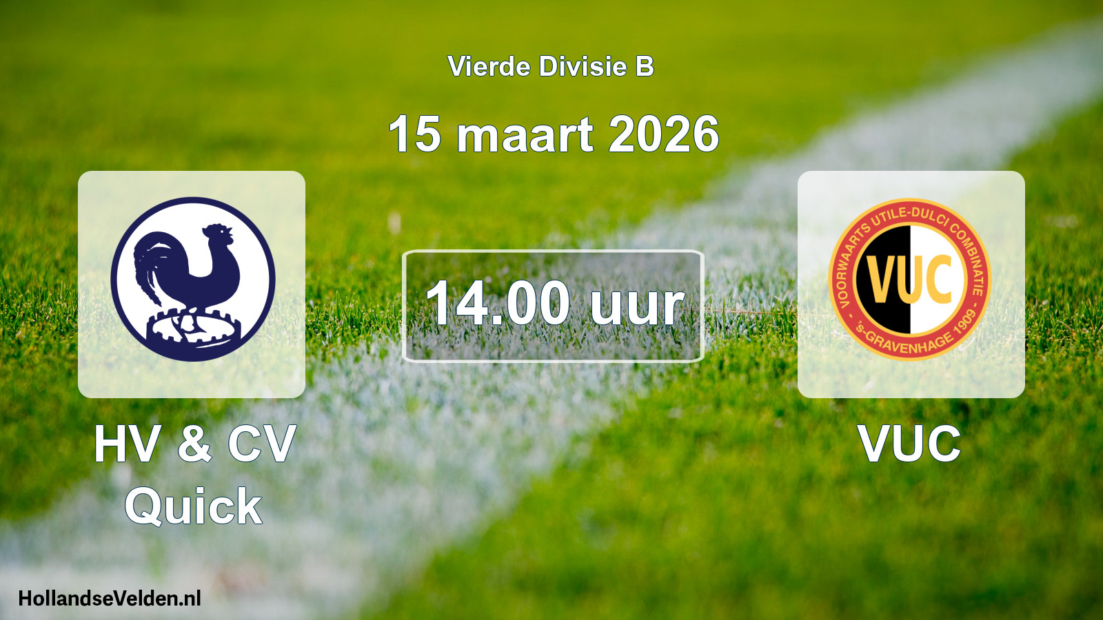 Geplande wedstrijd: HV & CV Quick - VUC (15 maart 2026)