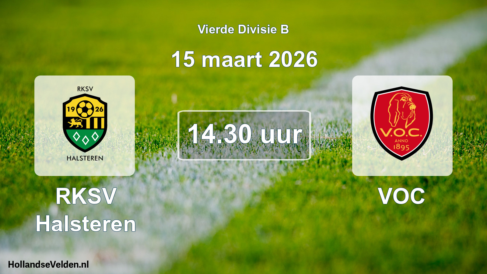 Geplande wedstrijd: RKSV Halsteren - VOC (15 maart 2026)
