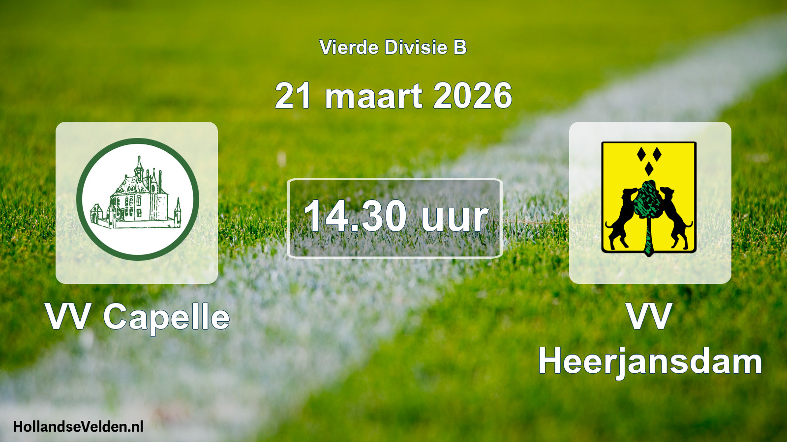 Geplande wedstrijd: VV Capelle - VV Heerjansdam (21 maart 2026)