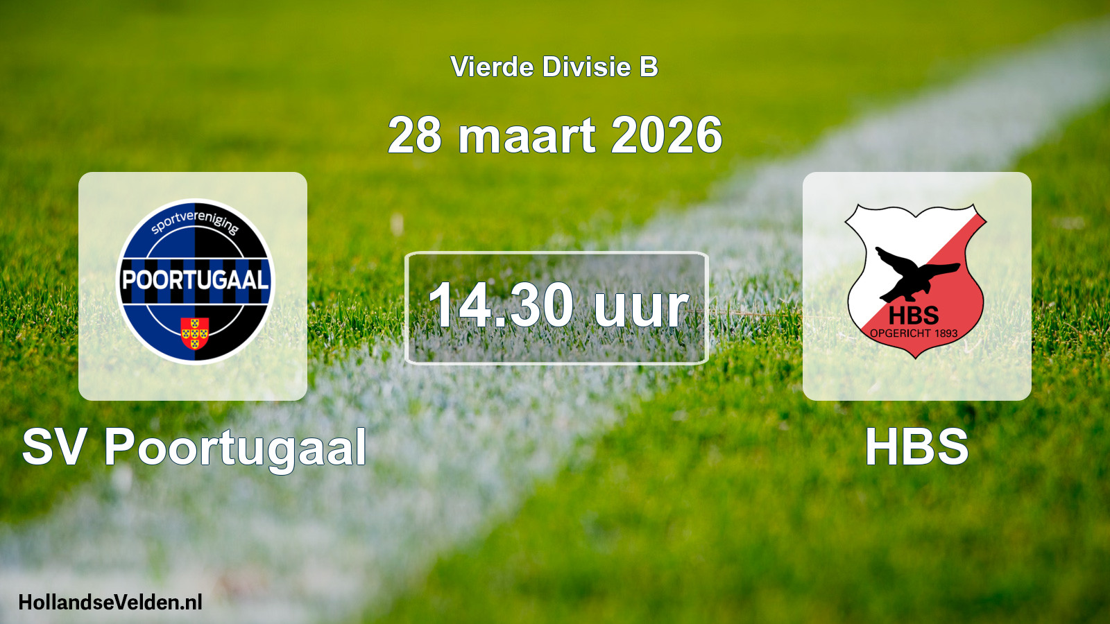 Geplande wedstrijd: SV Poortugaal - HBS (28 maart 2026)