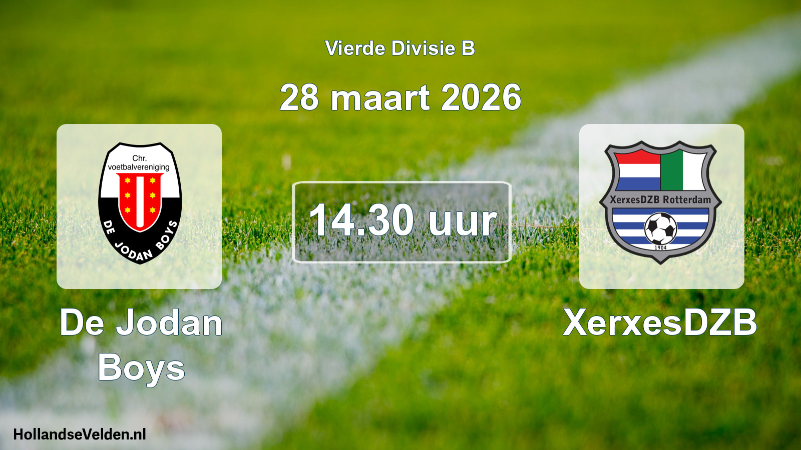 Geplande wedstrijd: De Jodan Boys - XerxesDZB (28 maart 2026)