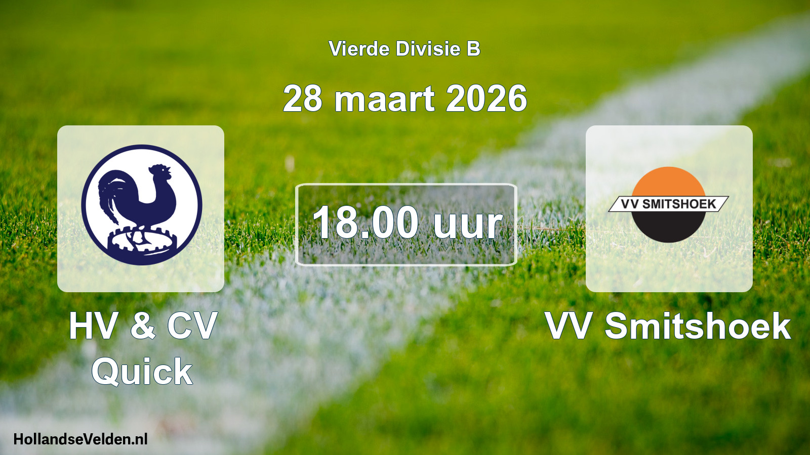 Geplande wedstrijd: HV & CV Quick - VV Smitshoek (28 maart 2026)