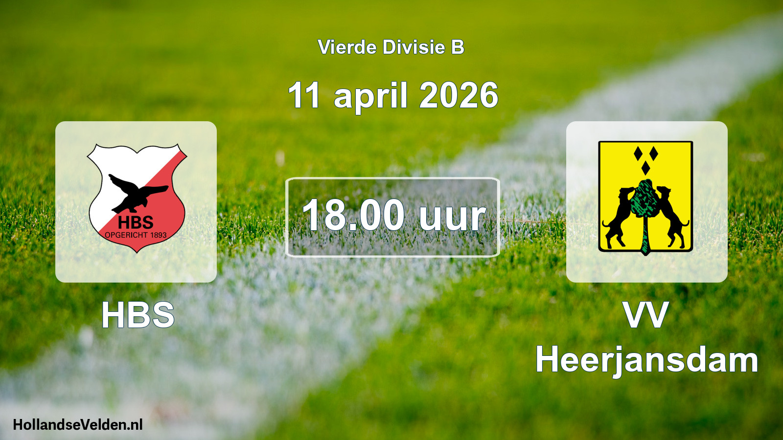 Geplande wedstrijd: HBS - VV Heerjansdam (11 april 2026)