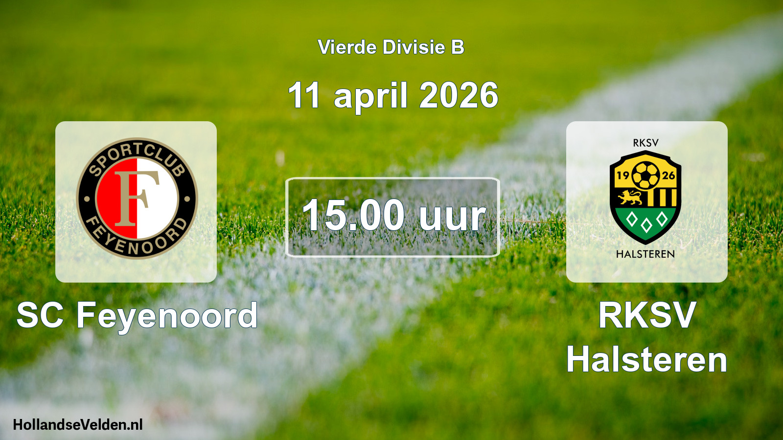 Geplande wedstrijd: SC Feyenoord - RKSV Halsteren (11 april 2026)