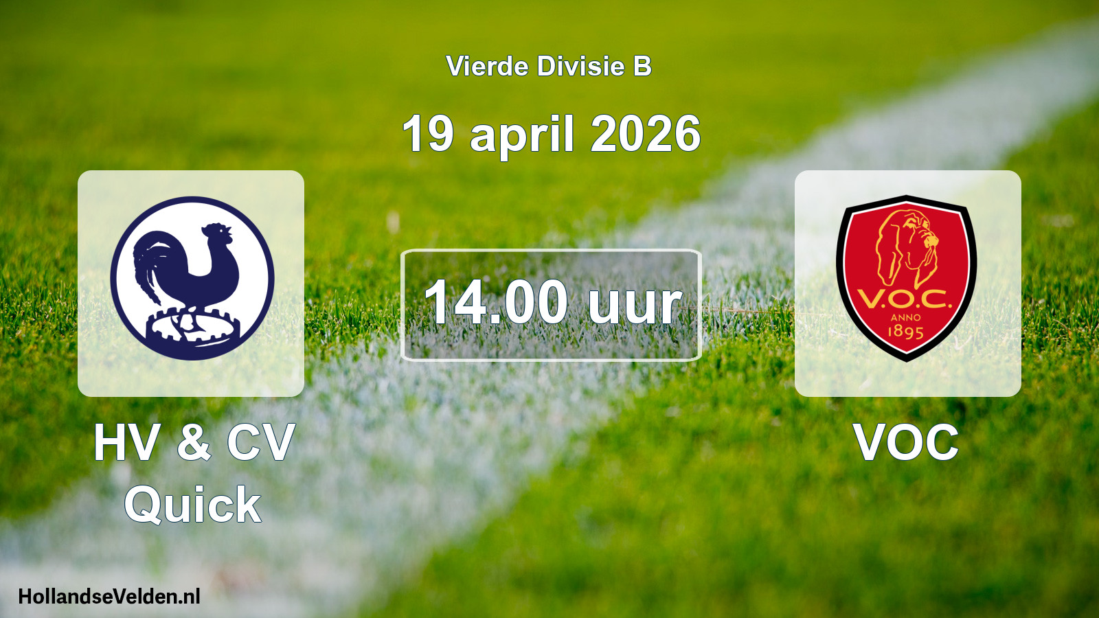 Geplande wedstrijd: HV & CV Quick - VOC (19 april 2026)