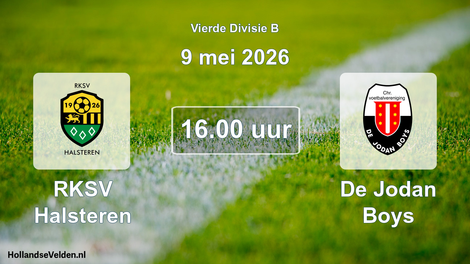 Geplande wedstrijd: RKSV Halsteren - De Jodan Boys (9 mei 2026)