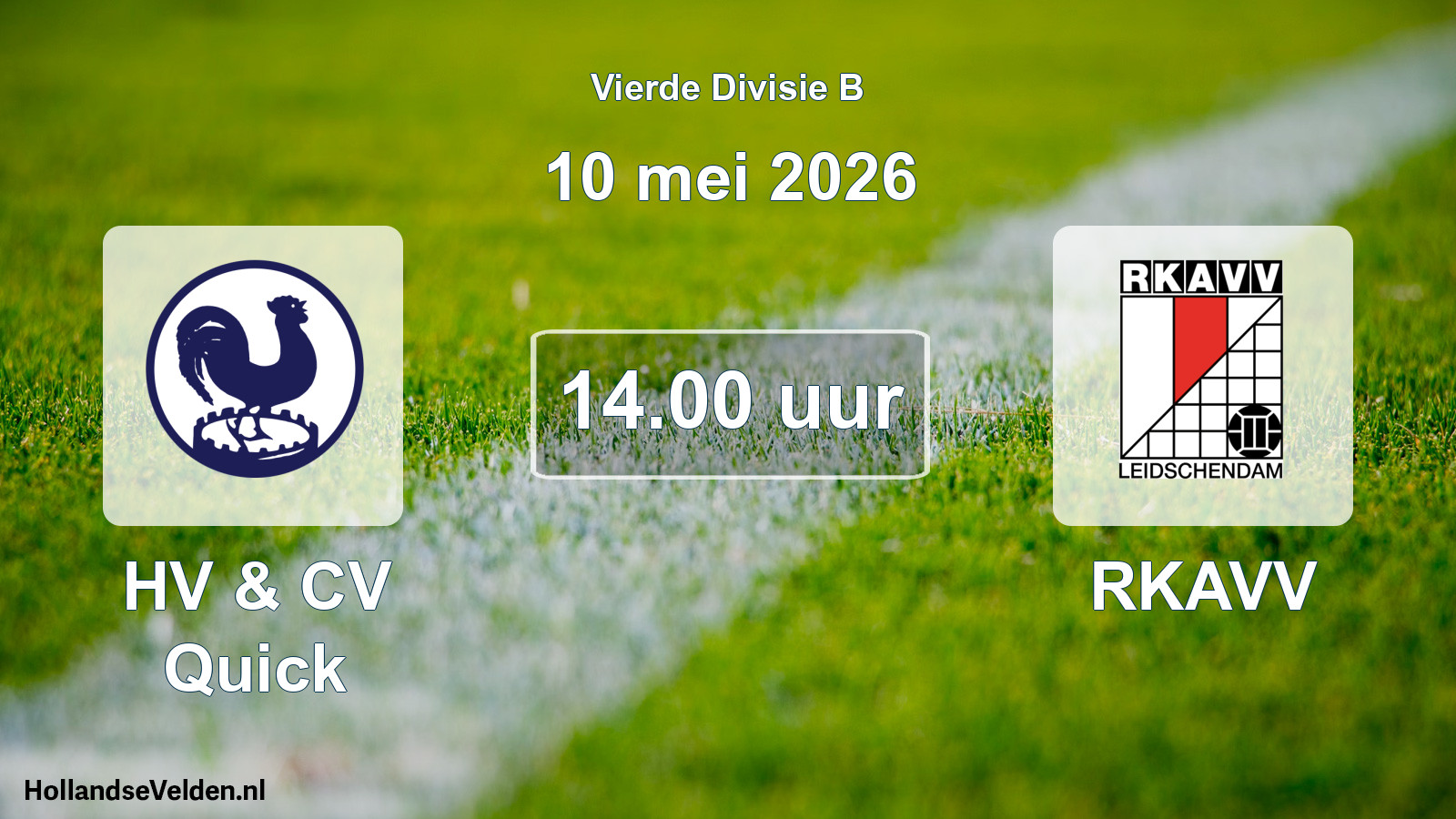 Geplande wedstrijd: HV & CV Quick - RKAVV (10 mei 2026)